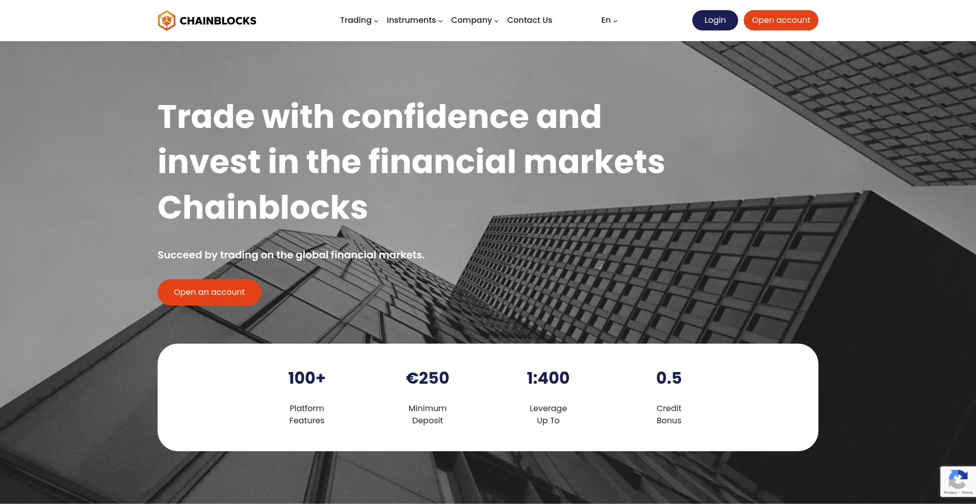 Website screenshot of Chainblocks.net