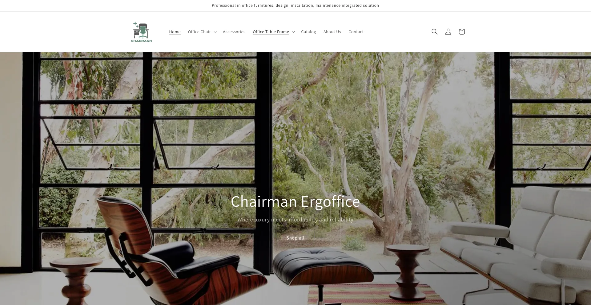 Website screenshot of Chairmanergoffice.com