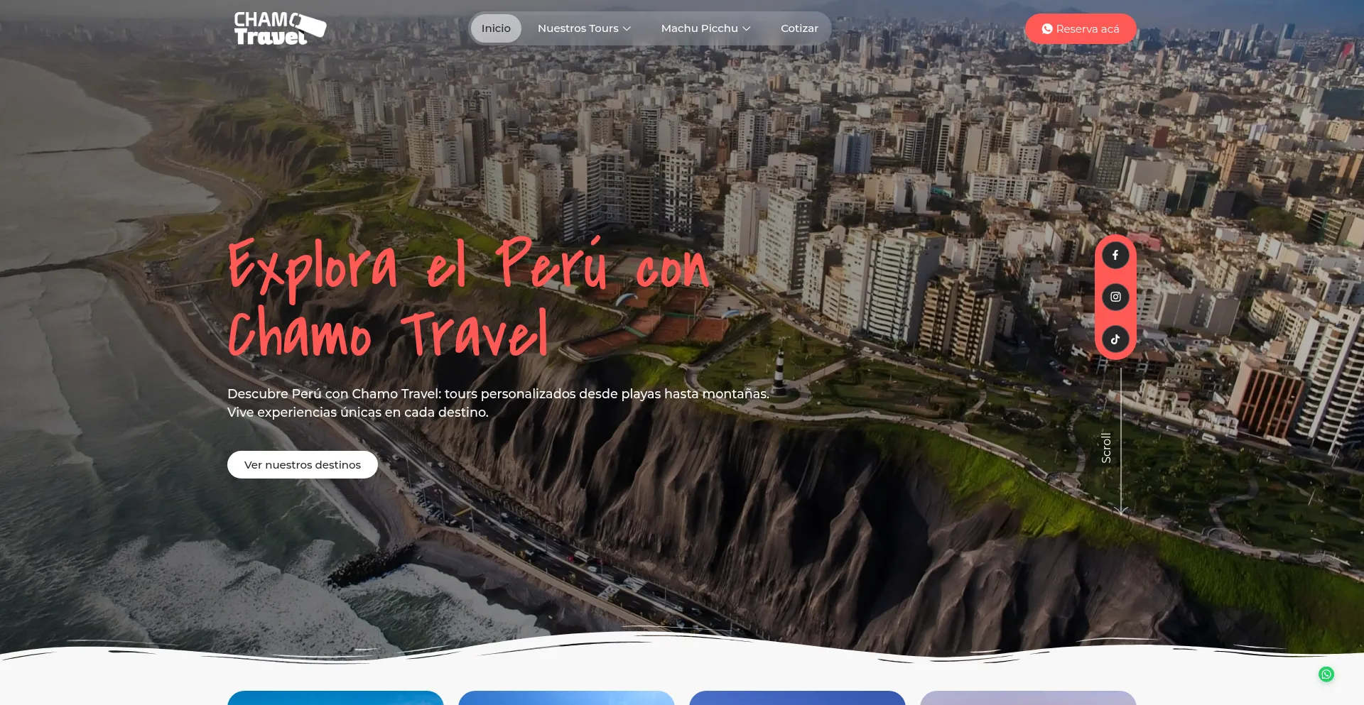 Website screenshot of Chamotravel.com