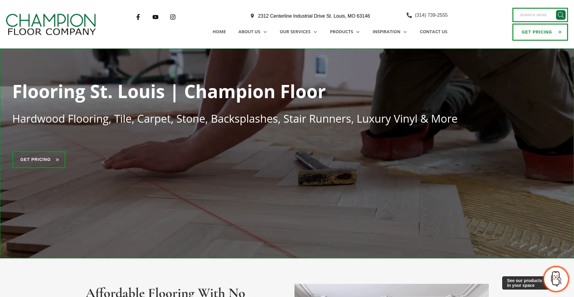 Website screenshot of Championfloor.com