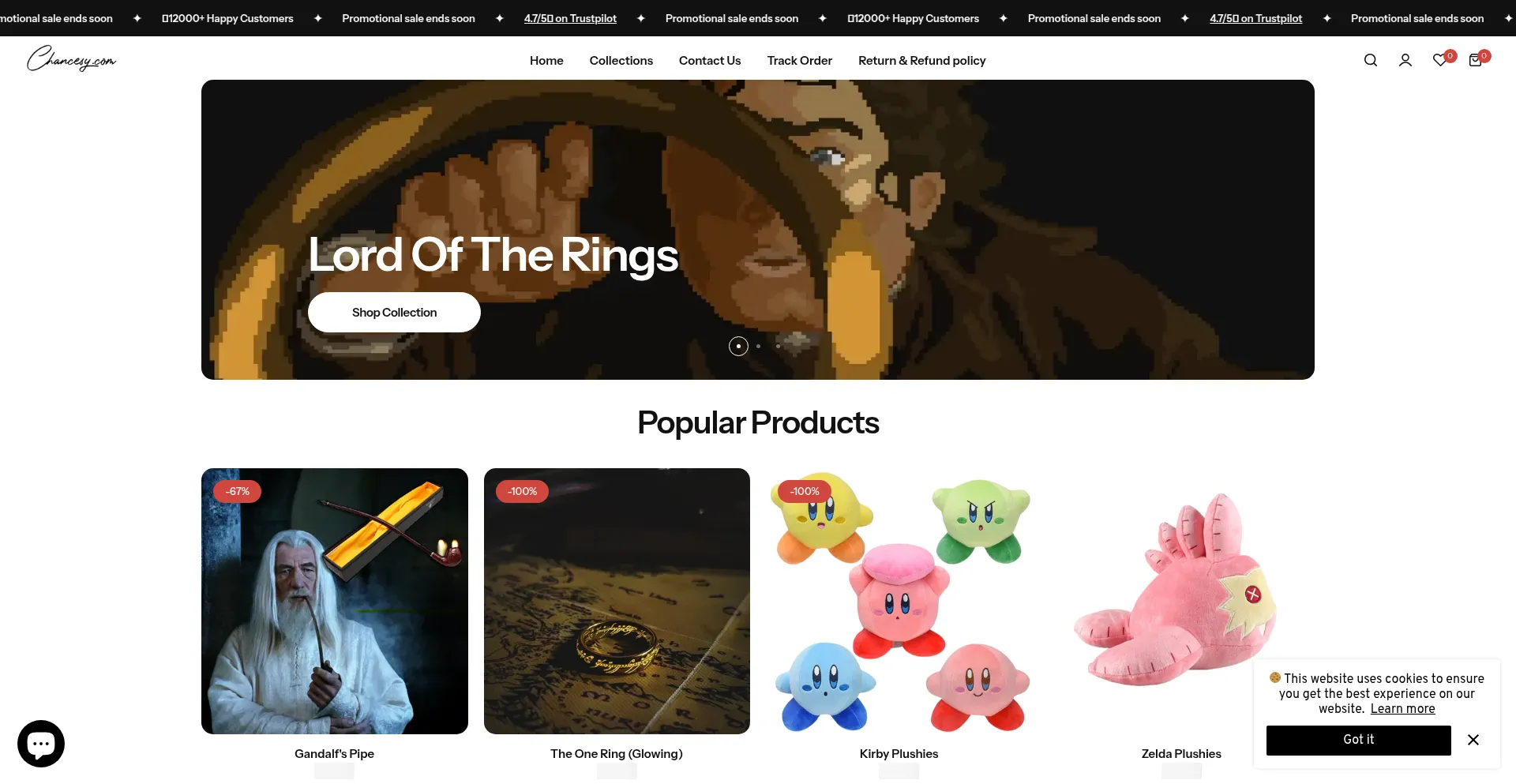 Website screenshot of Chancesy.com