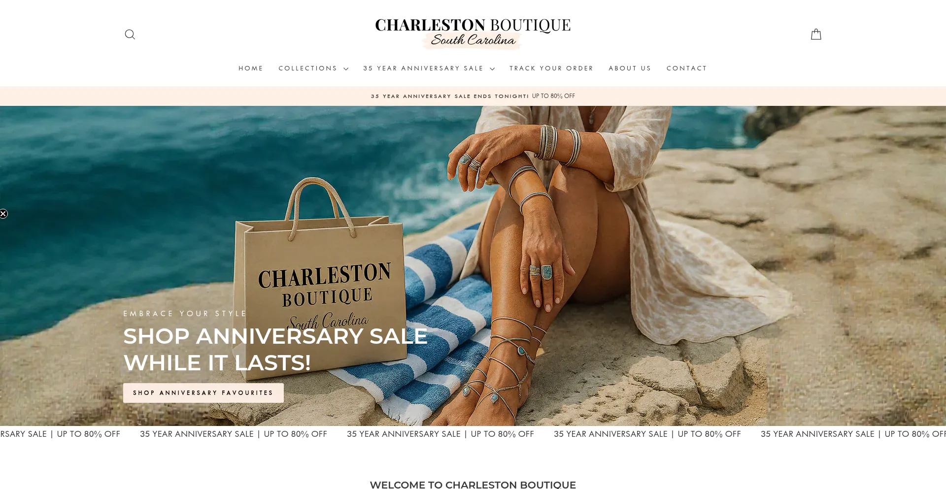 Website screenshot of Charleston-boutique.com