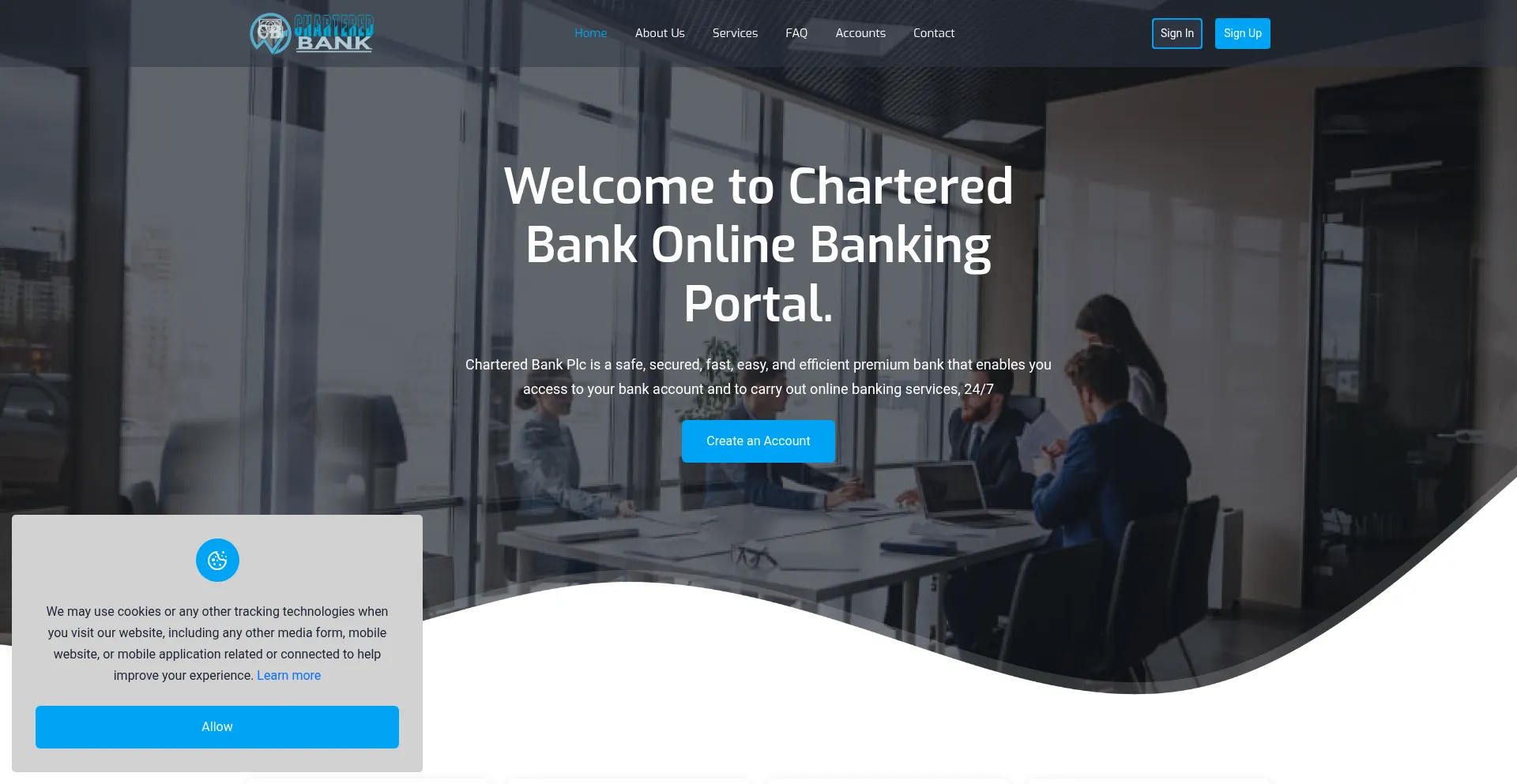 Website screenshot of Chartedbn.co.uk