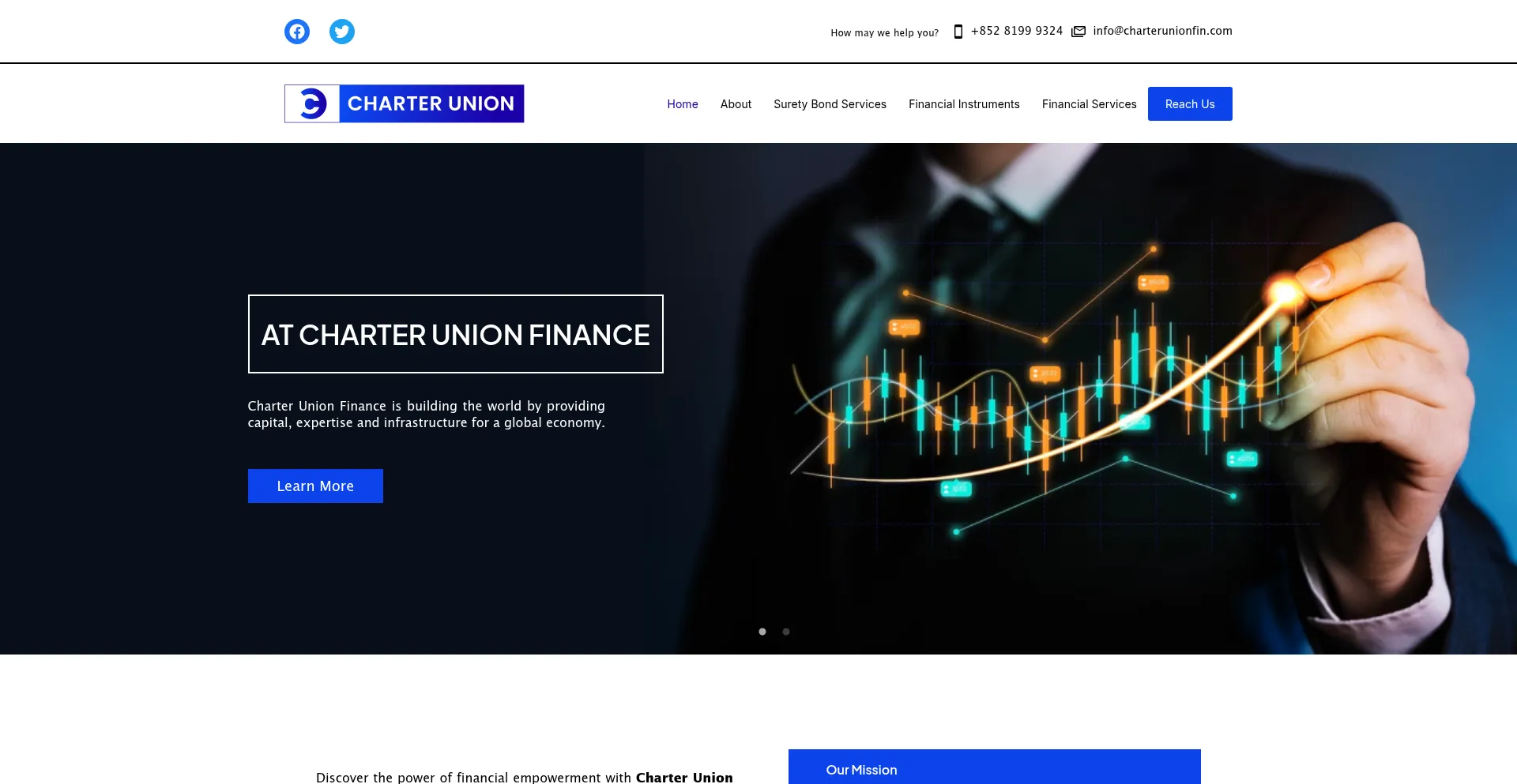 Website screenshot of Charterunionfin.com