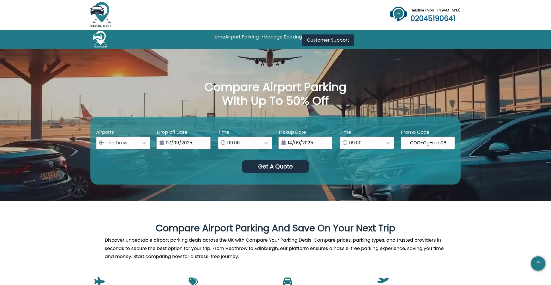 Website screenshot of Cheapdealcenter.com