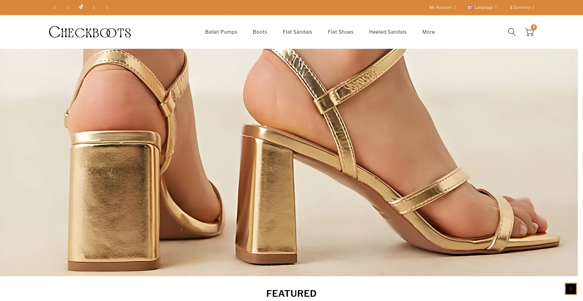Website screenshot of Checkboots.com