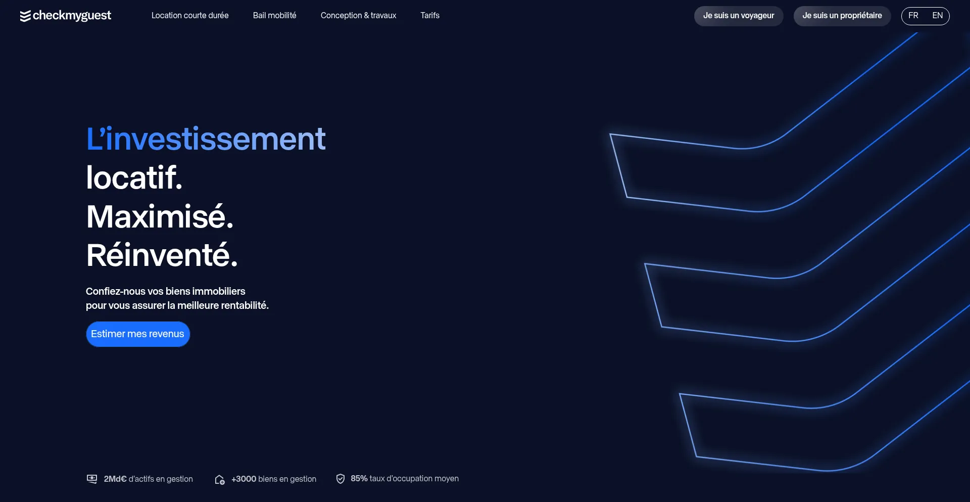 Website screenshot of Checkmyguest.fr