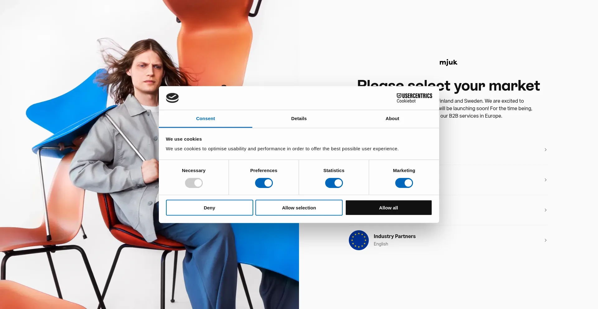 Website screenshot of Checkout.mjukhome.com