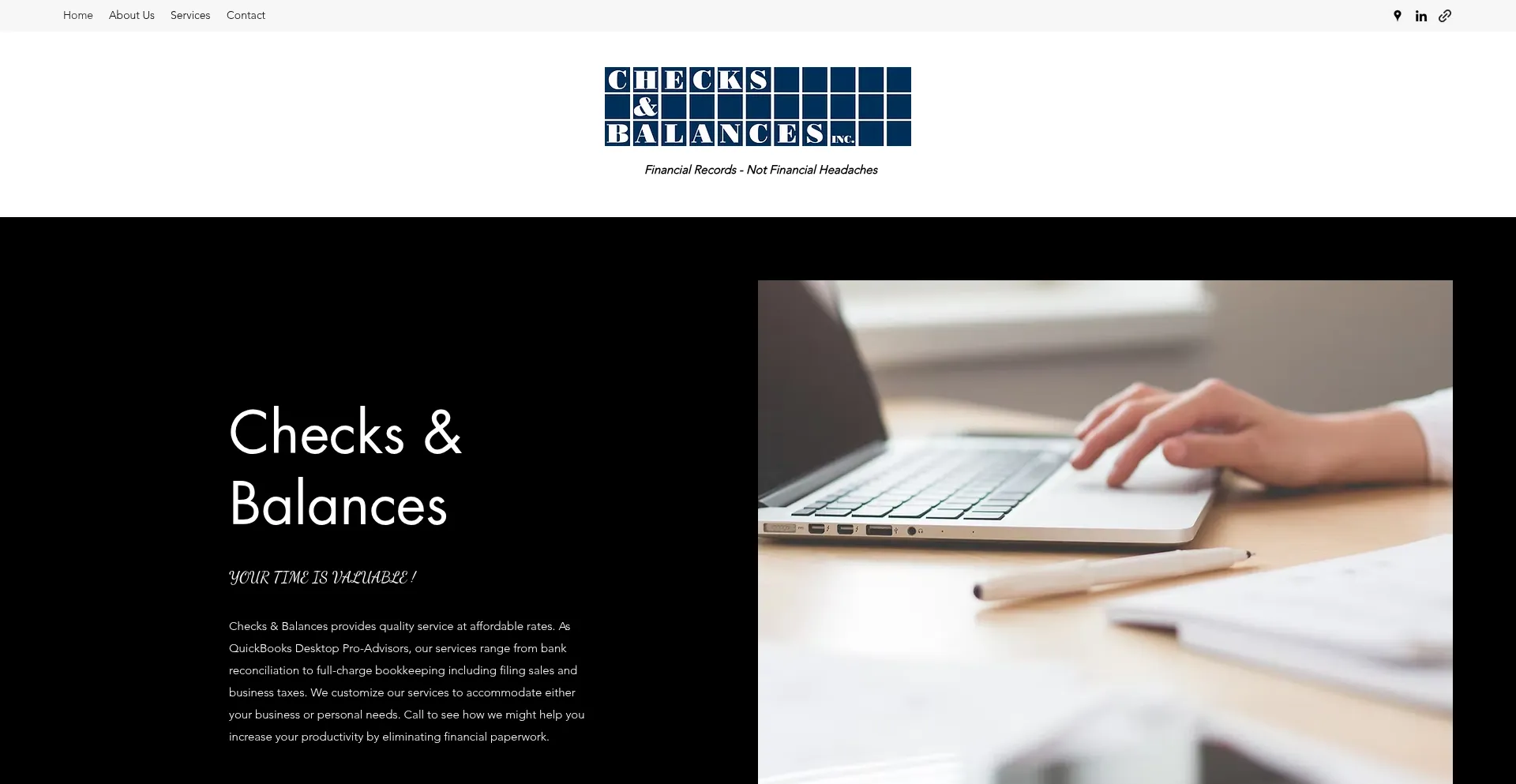 Website screenshot of Checksandbalances.biz