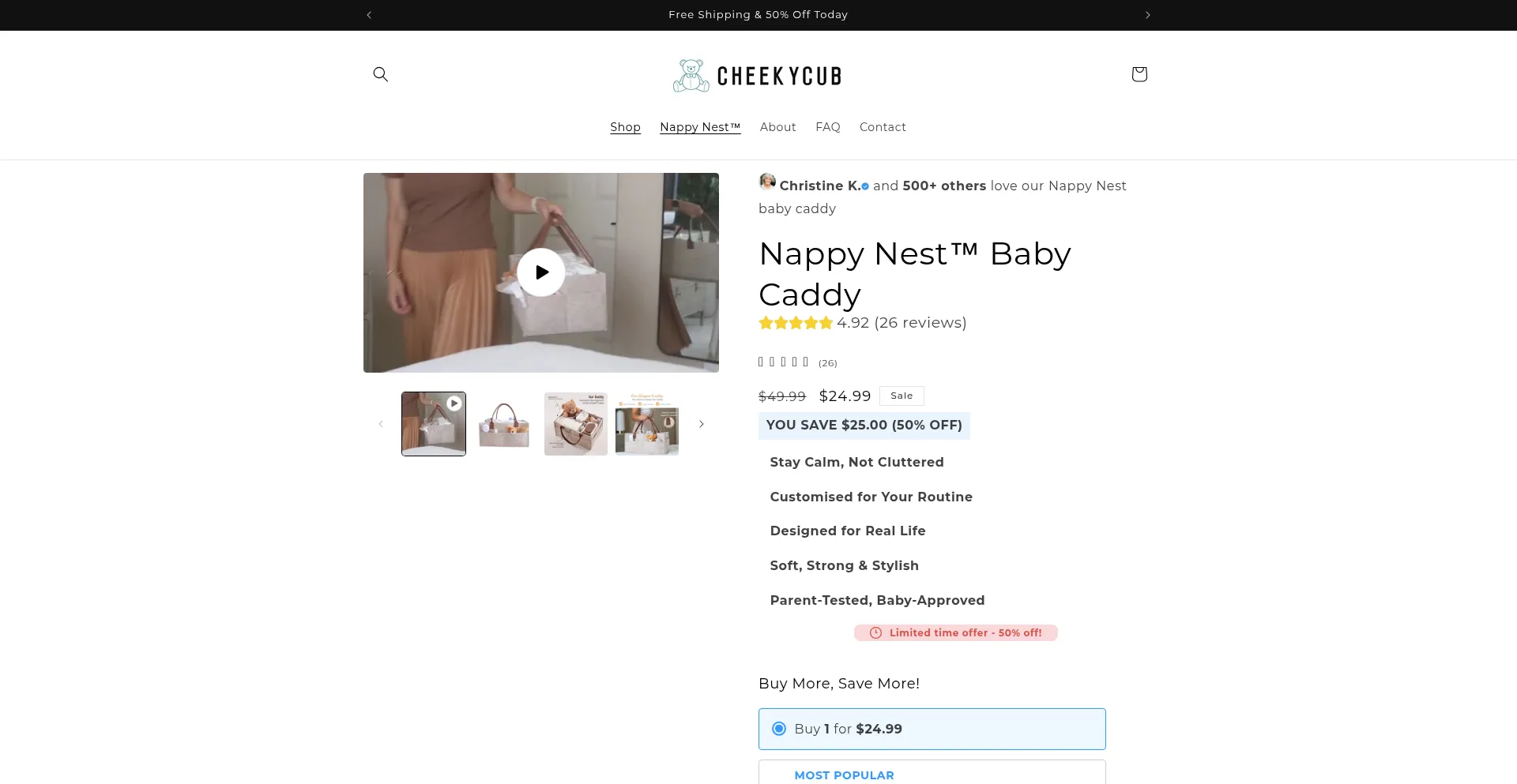 Website screenshot of Cheekycub.co