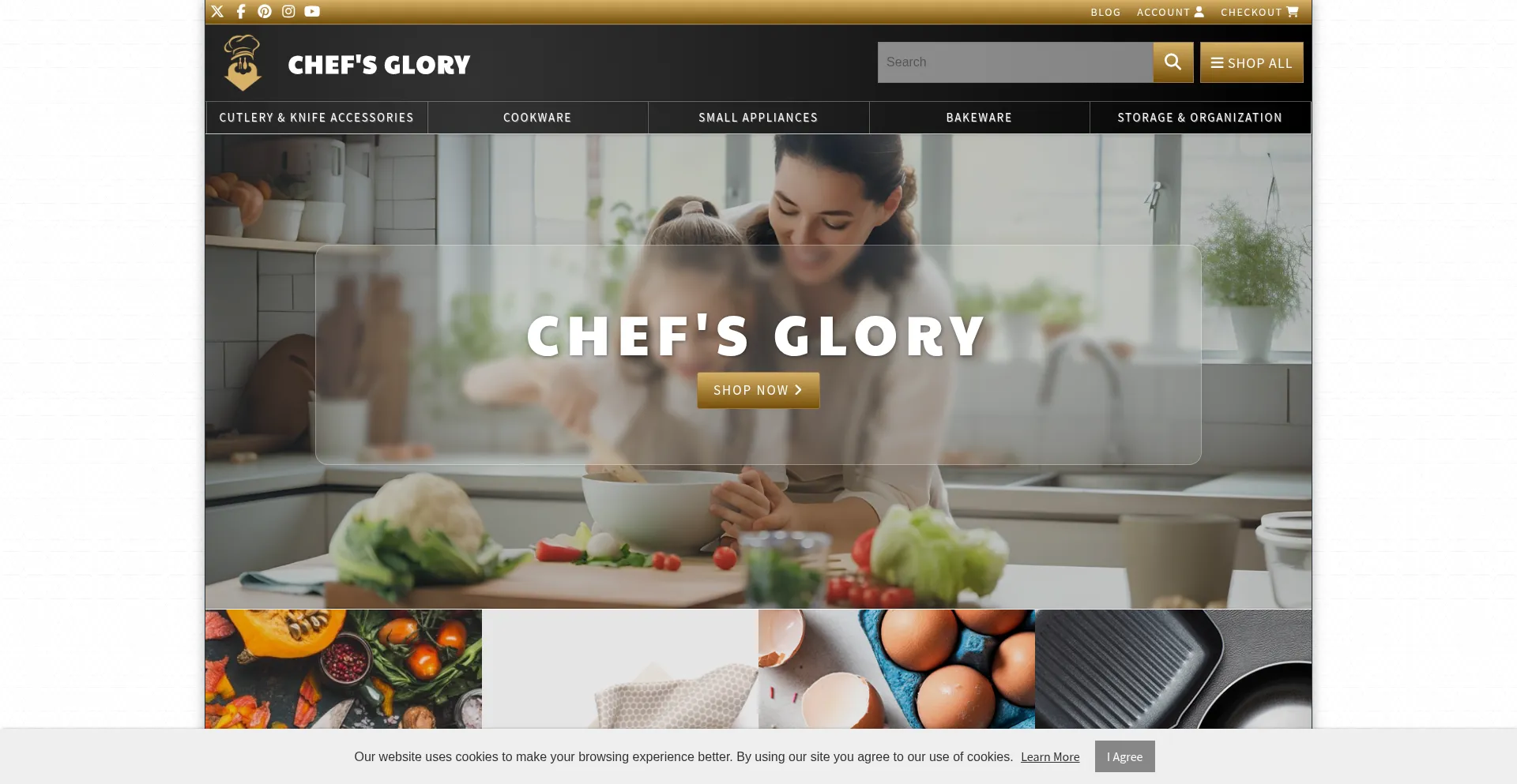 Website screenshot of Chefsglory.com