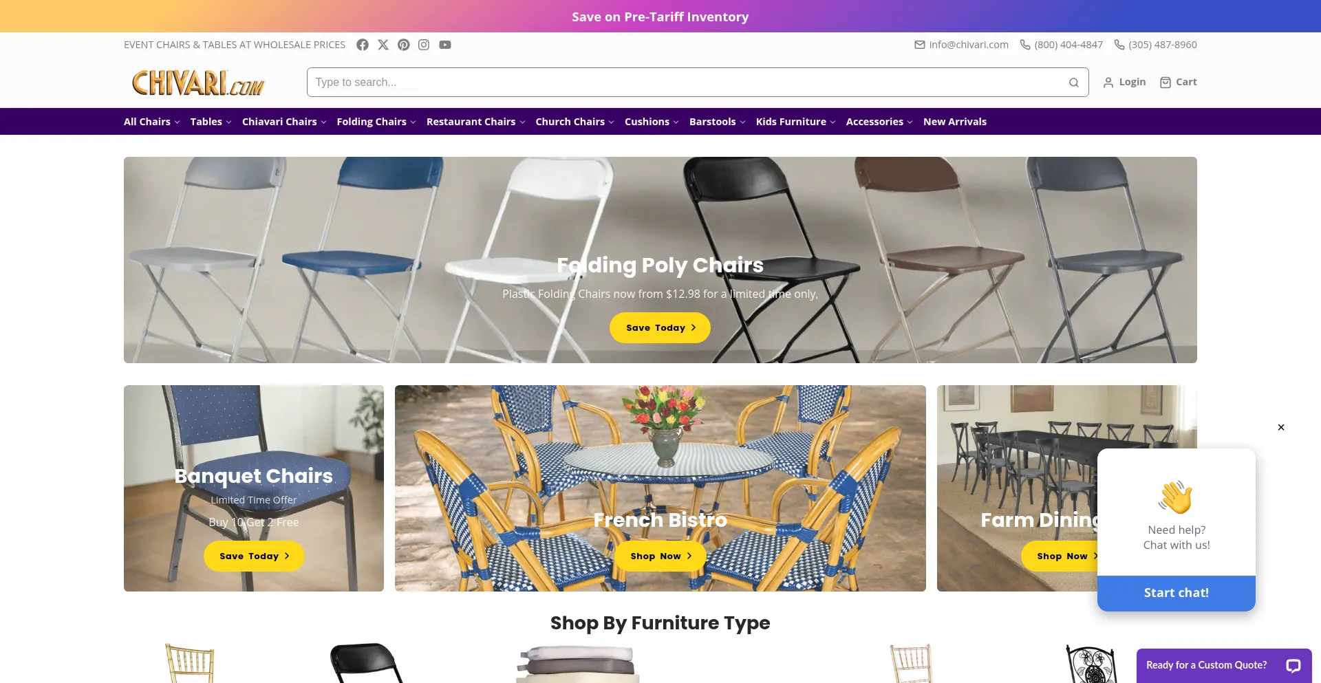 Website screenshot of Chiavarisales.com