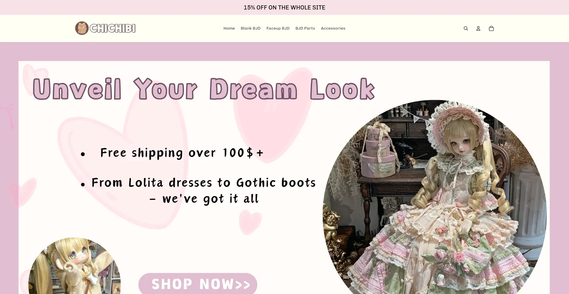Website screenshot of Chicchibi.com
