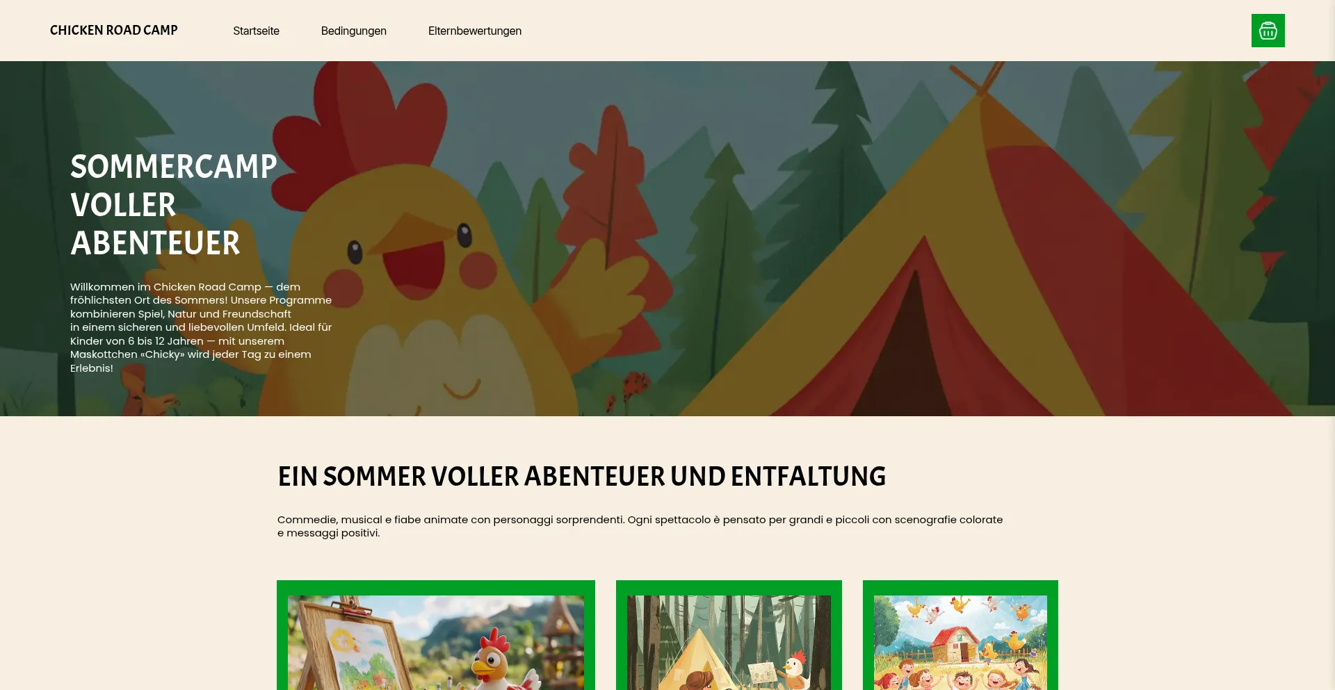 Website screenshot of Chickendeutchlandcamp.com