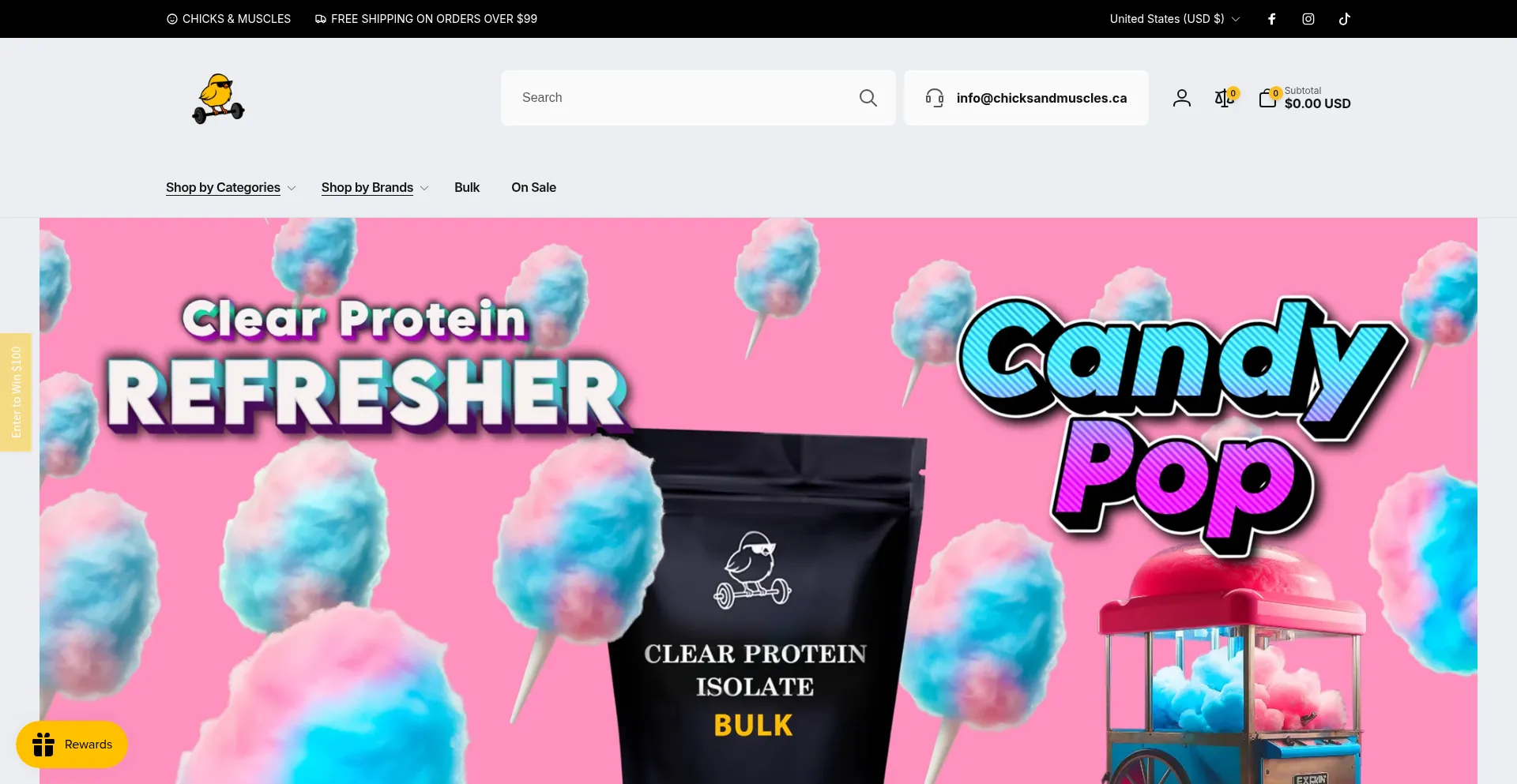 Website screenshot of Chicksandmuscles.ca