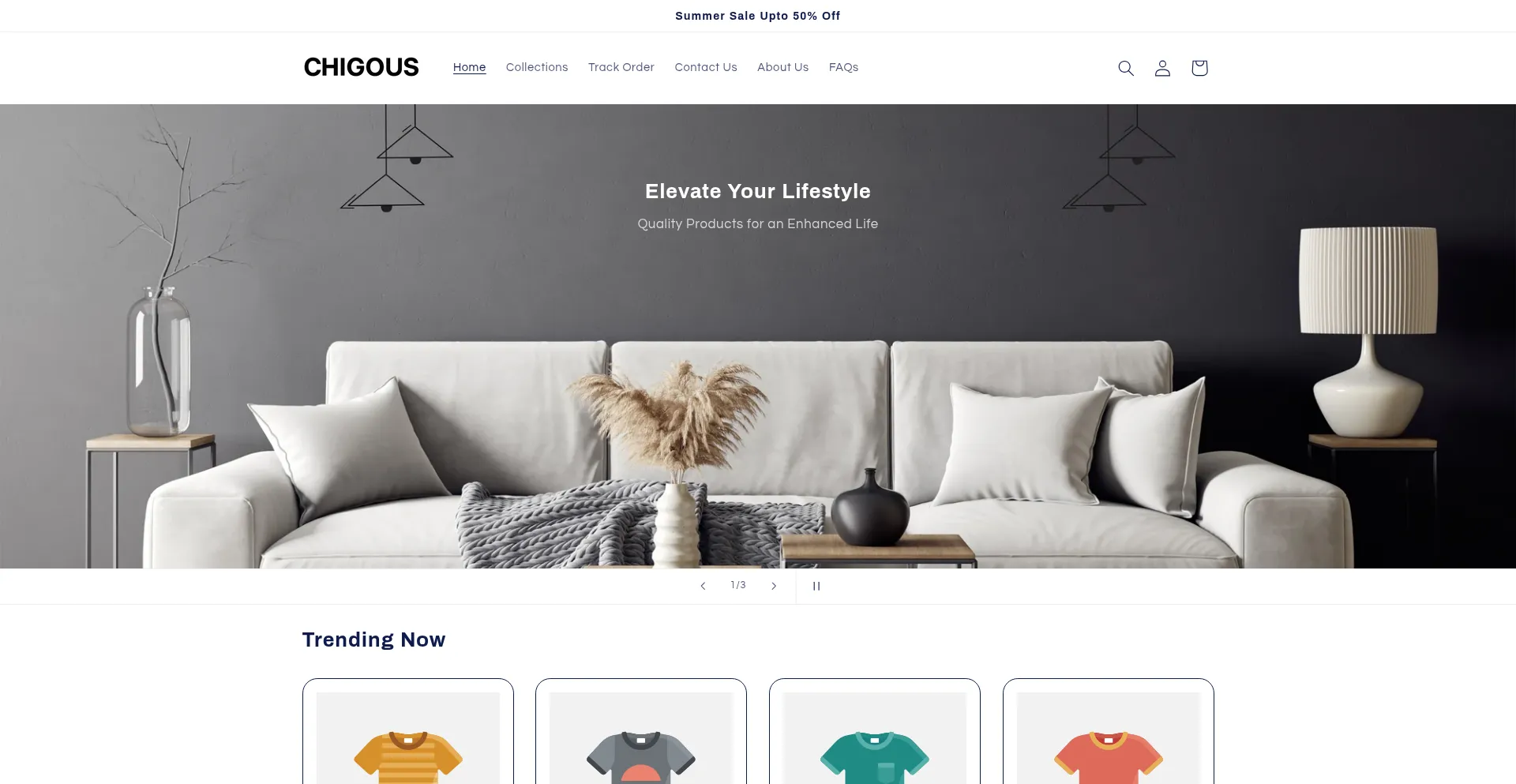 Website screenshot of Chigous.com