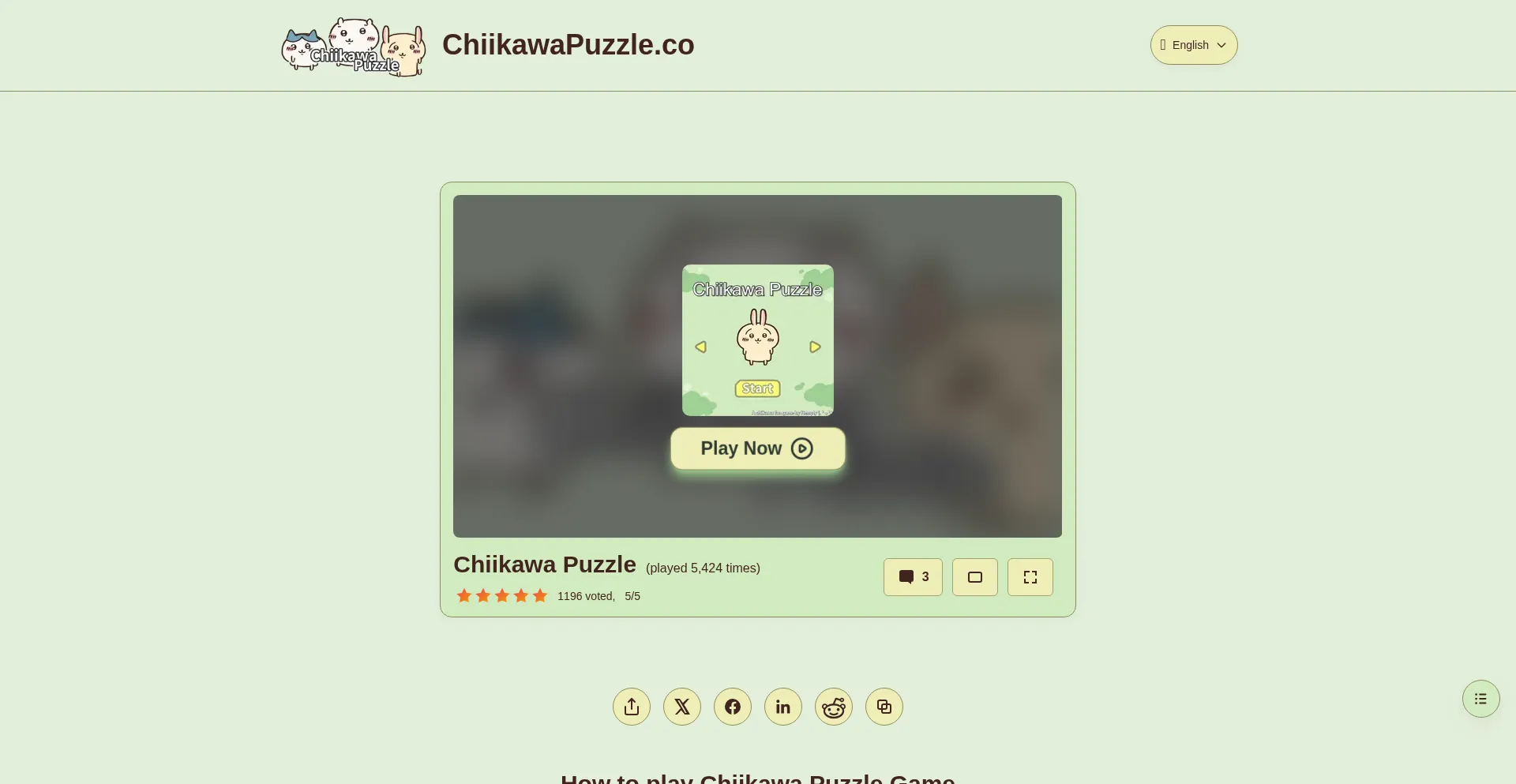 Website screenshot of Chiikawapuzzle.co