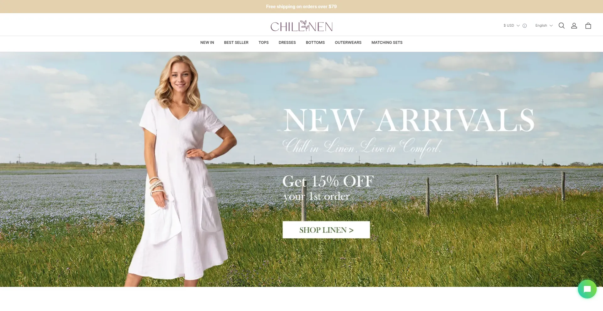 Website screenshot of Chillinen.com