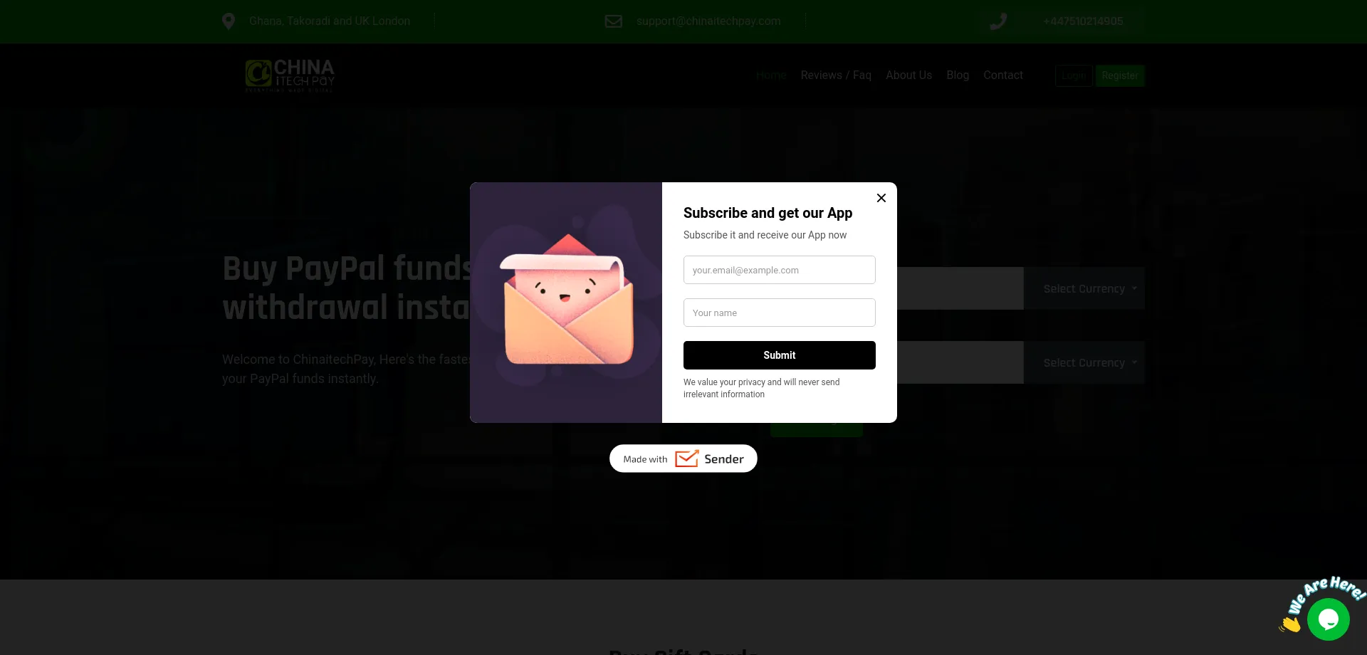 Website screenshot of Chinaitechpay.com