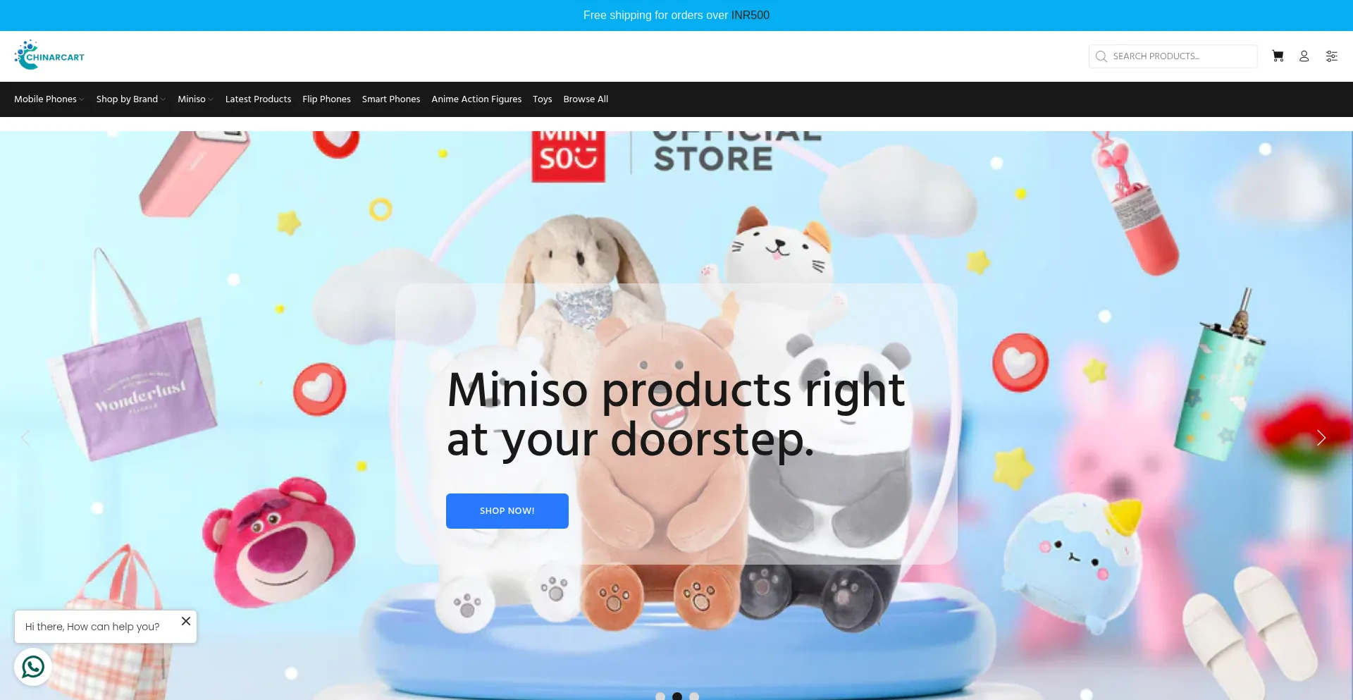 Website screenshot of Chinarcart.com