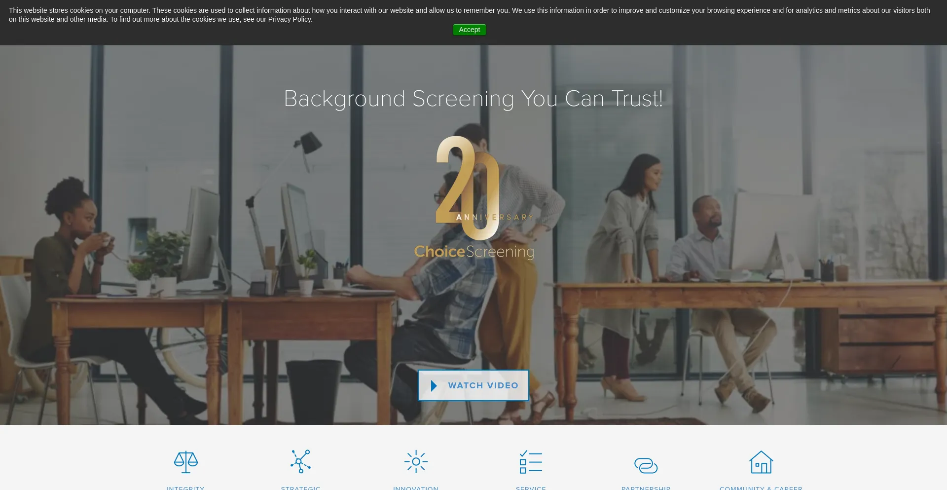 Website screenshot of Choicescreening.com