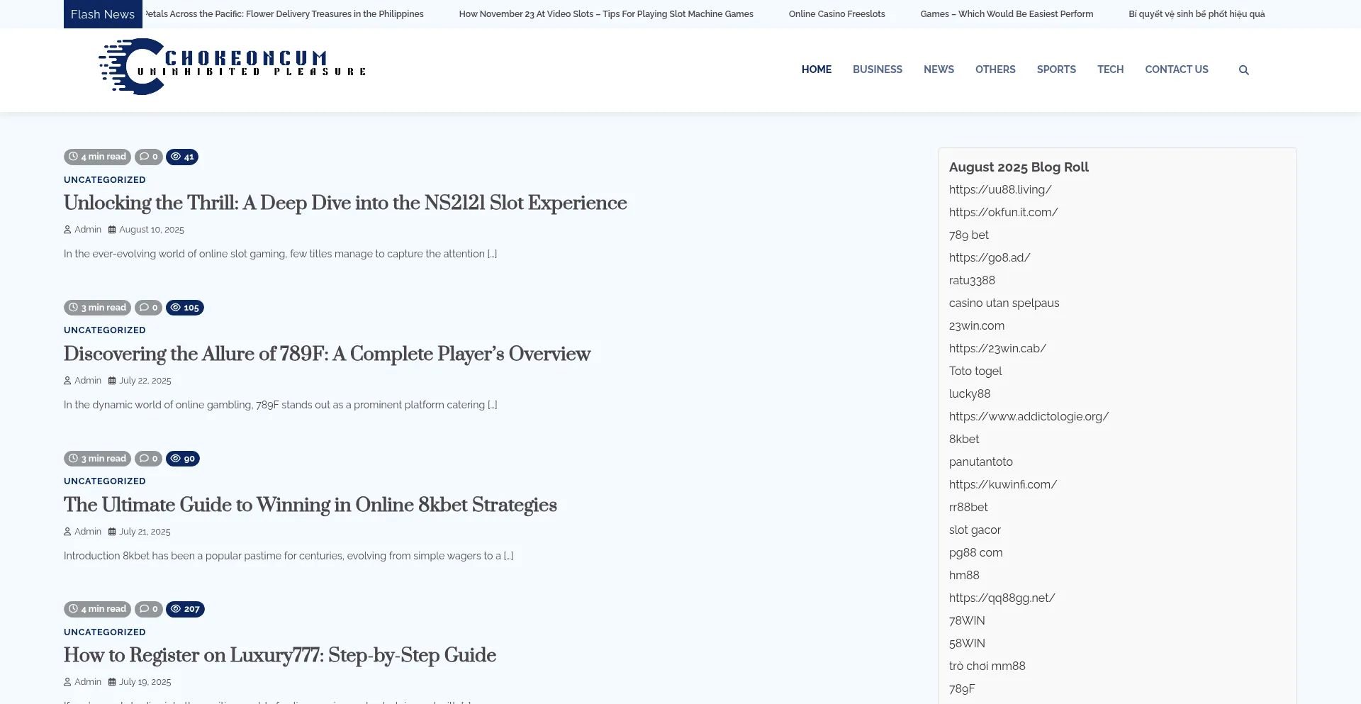 Website screenshot of Chokeoncum.com