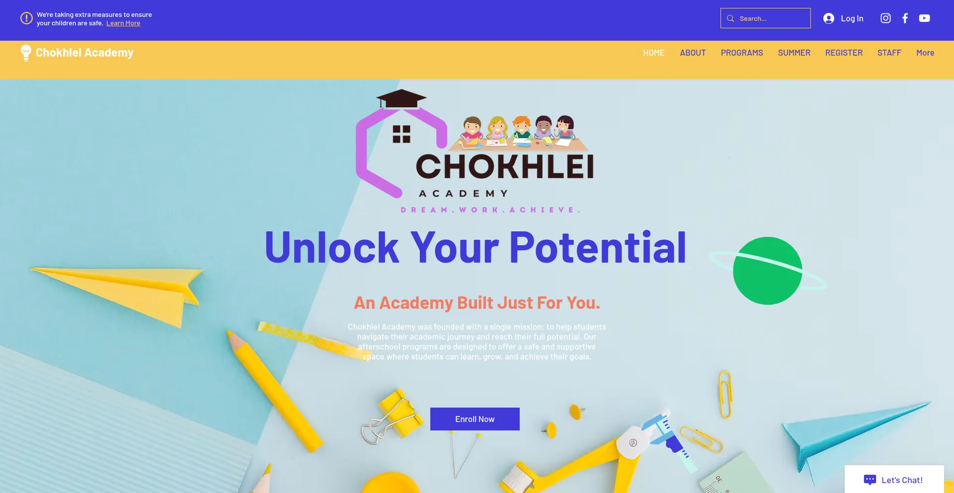 Website screenshot of Chokhleiacademy.org