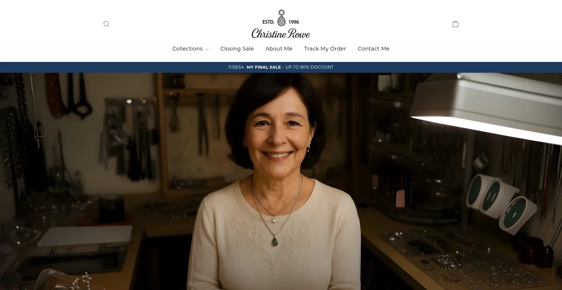 Website screenshot of Christinerowe.co
