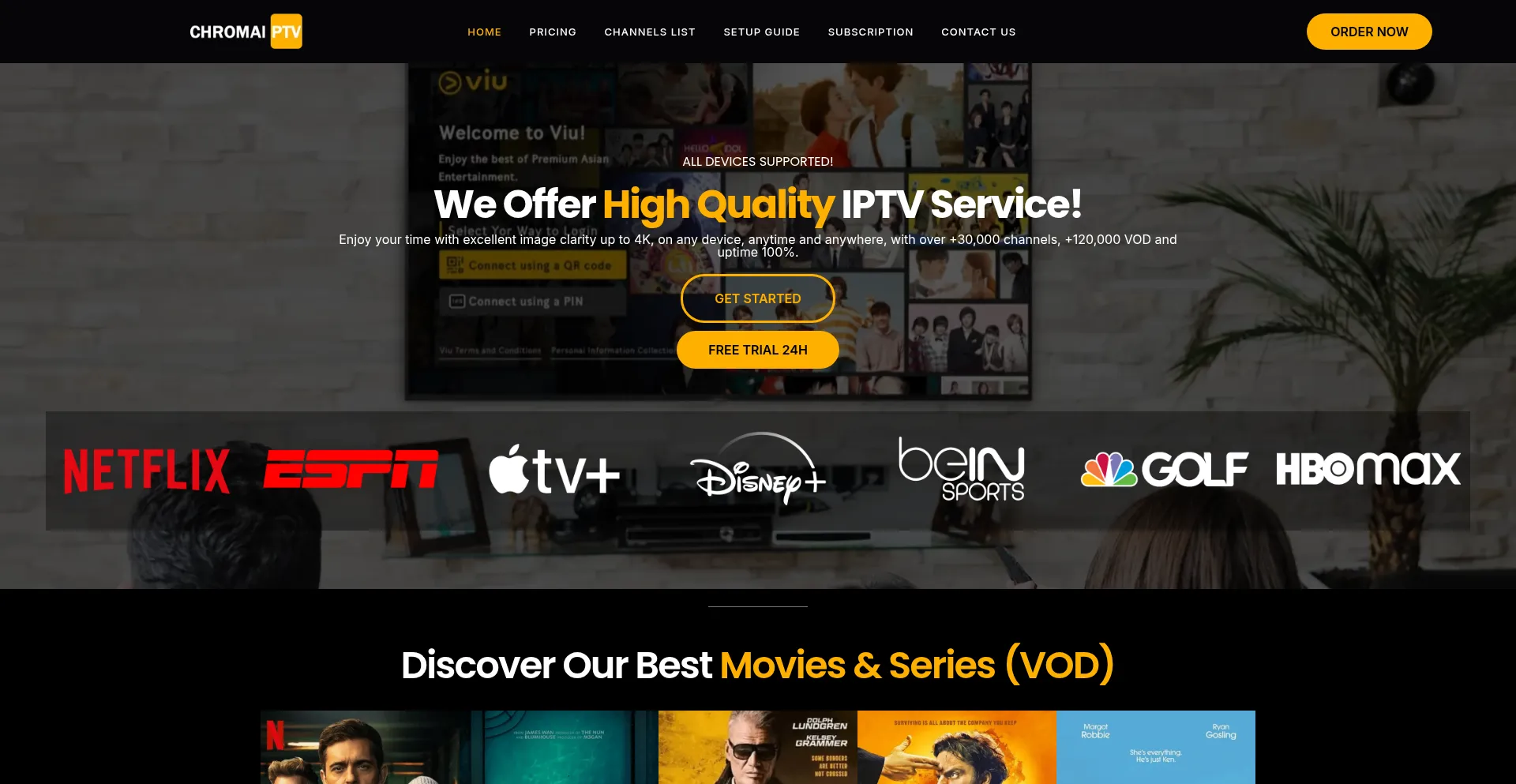 Website screenshot of Chromaiptv.com