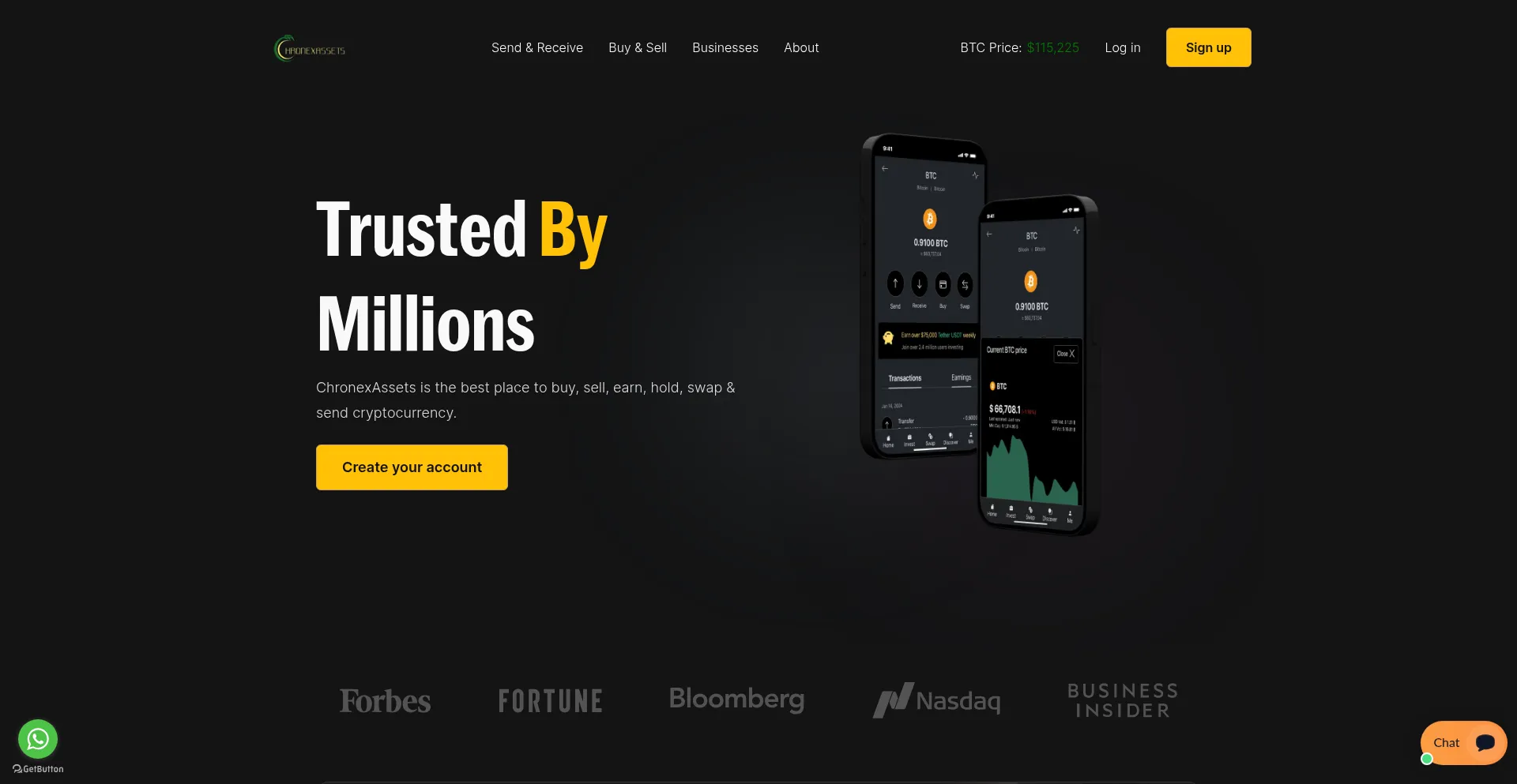 Website screenshot of Chronexassets.com