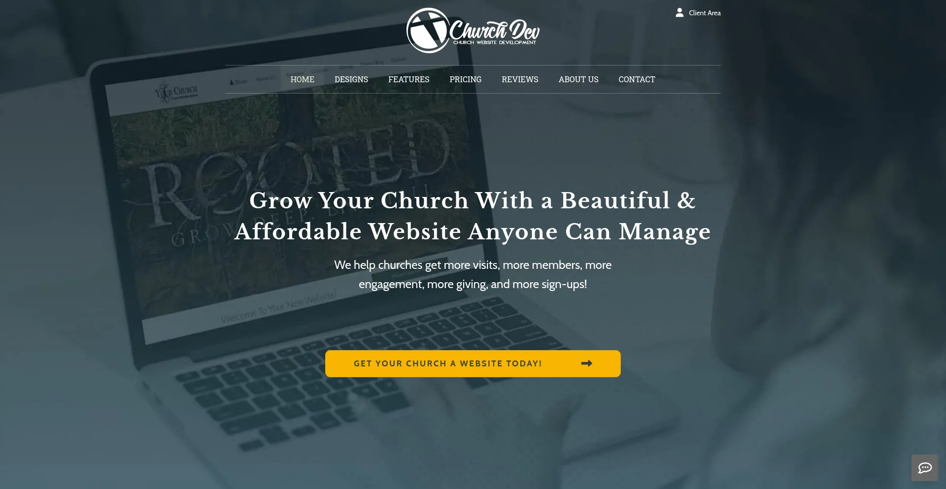 Website screenshot of Churchdev.com
