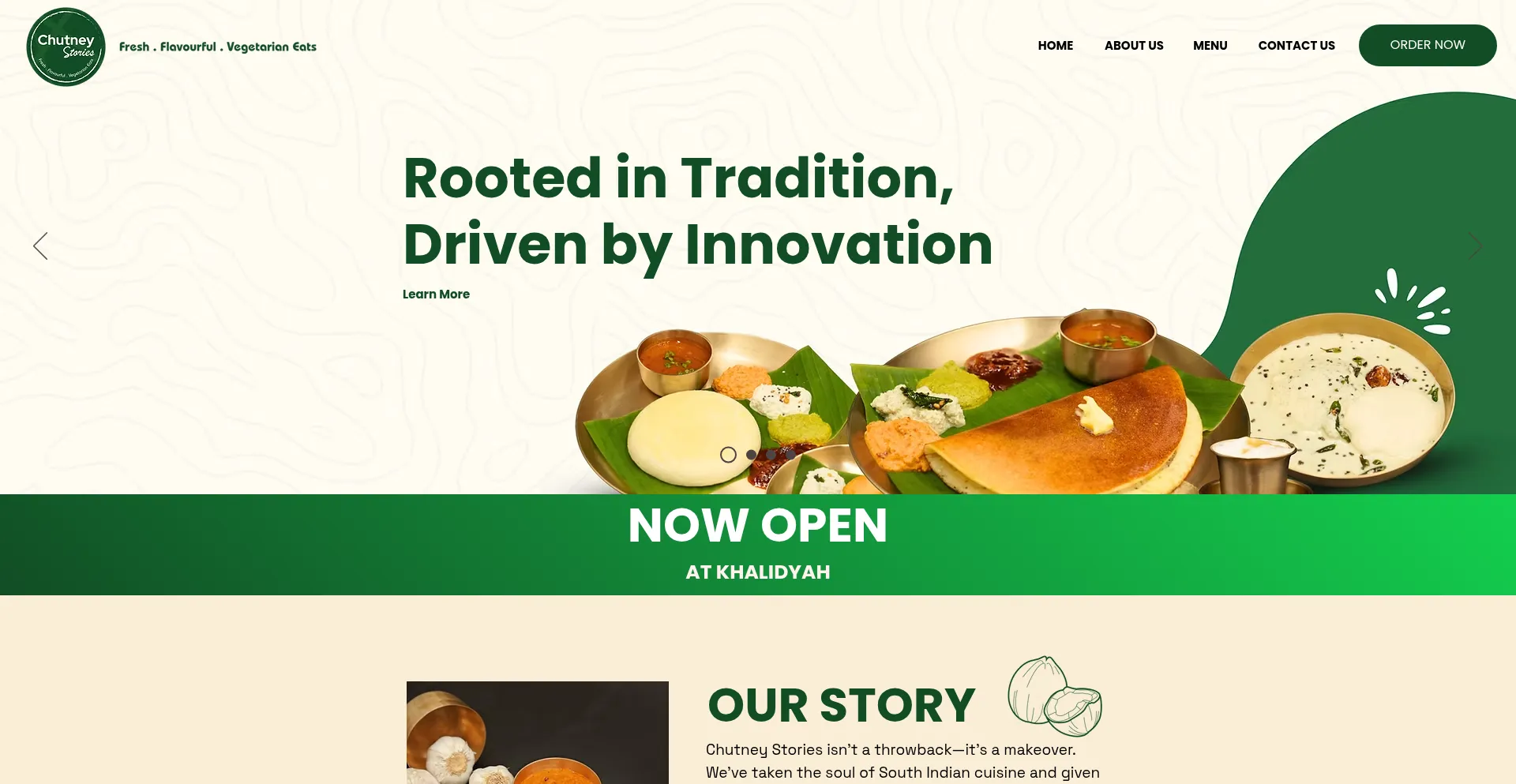 Website screenshot of Chutneystories.com