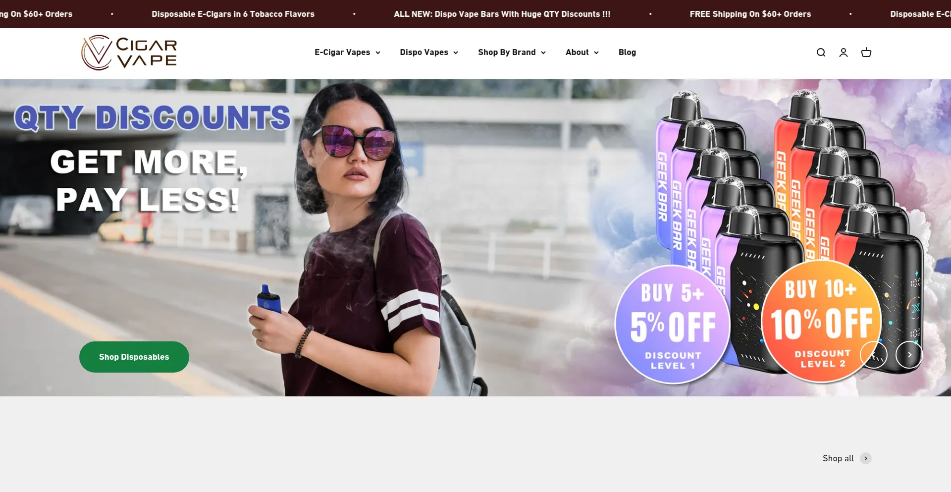 Website screenshot of Cigarvape.com