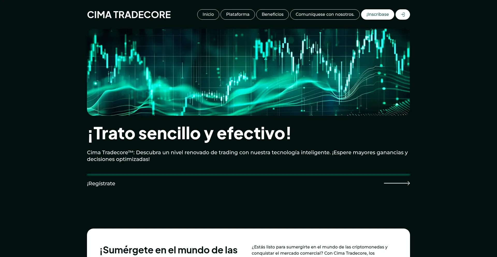 Website screenshot of Cima-tradecore.com