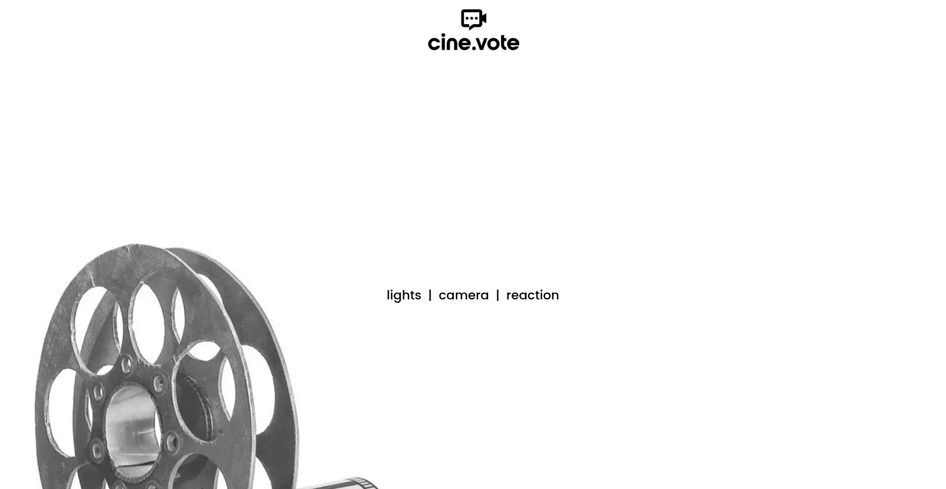 Website screenshot of Cine.vote