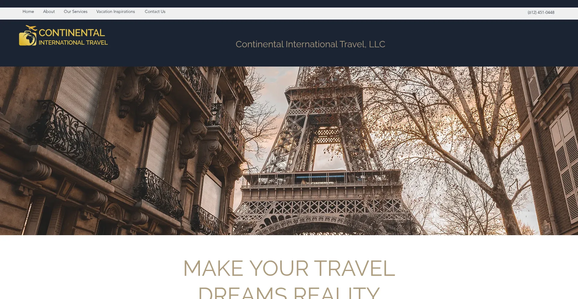 Website screenshot of Cintltravel.com