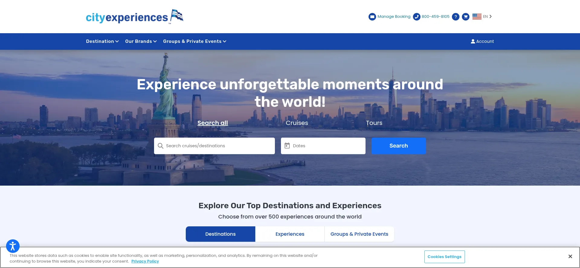 Website screenshot of Cityexperiences.com
