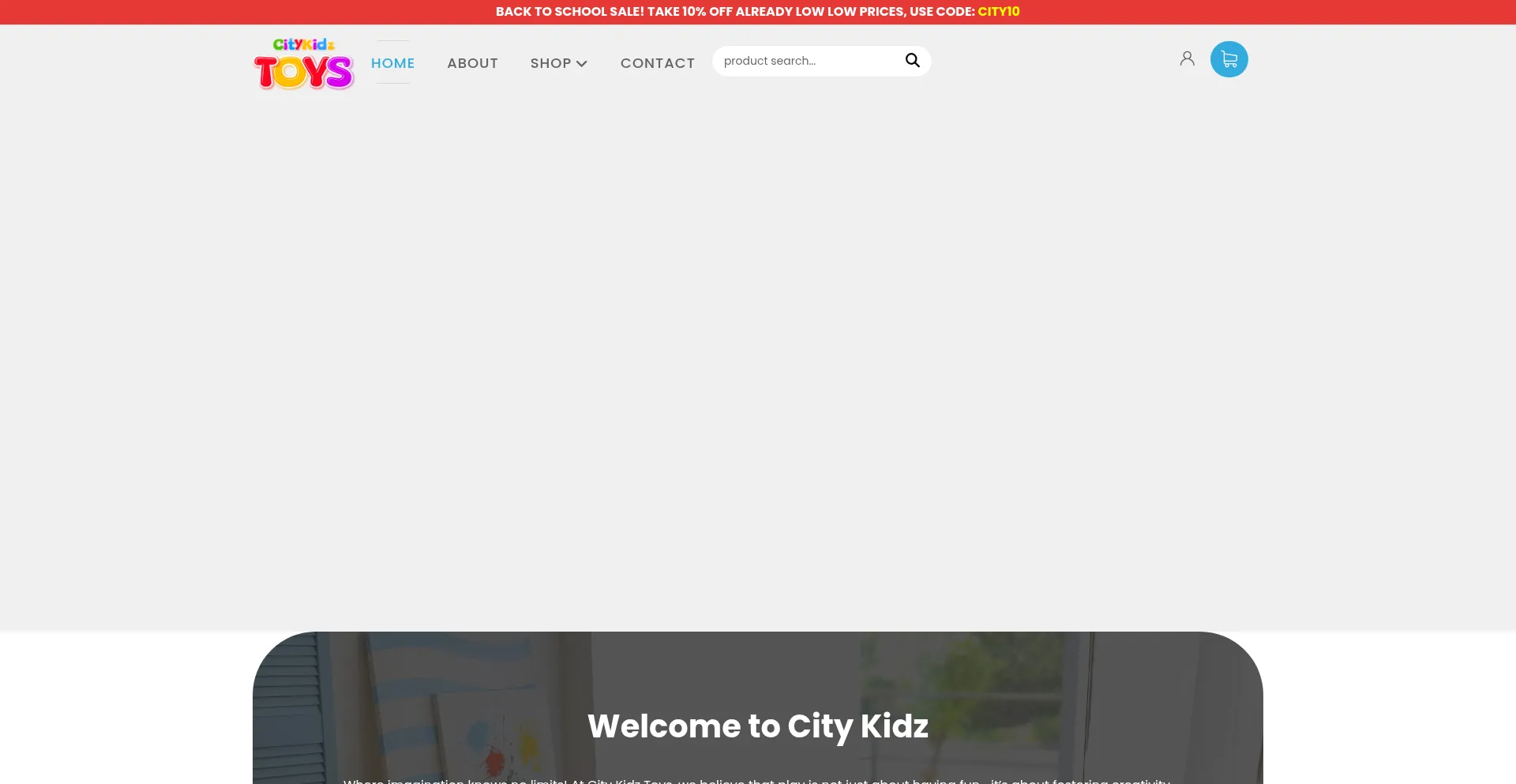Website screenshot of Citykidztoys.com