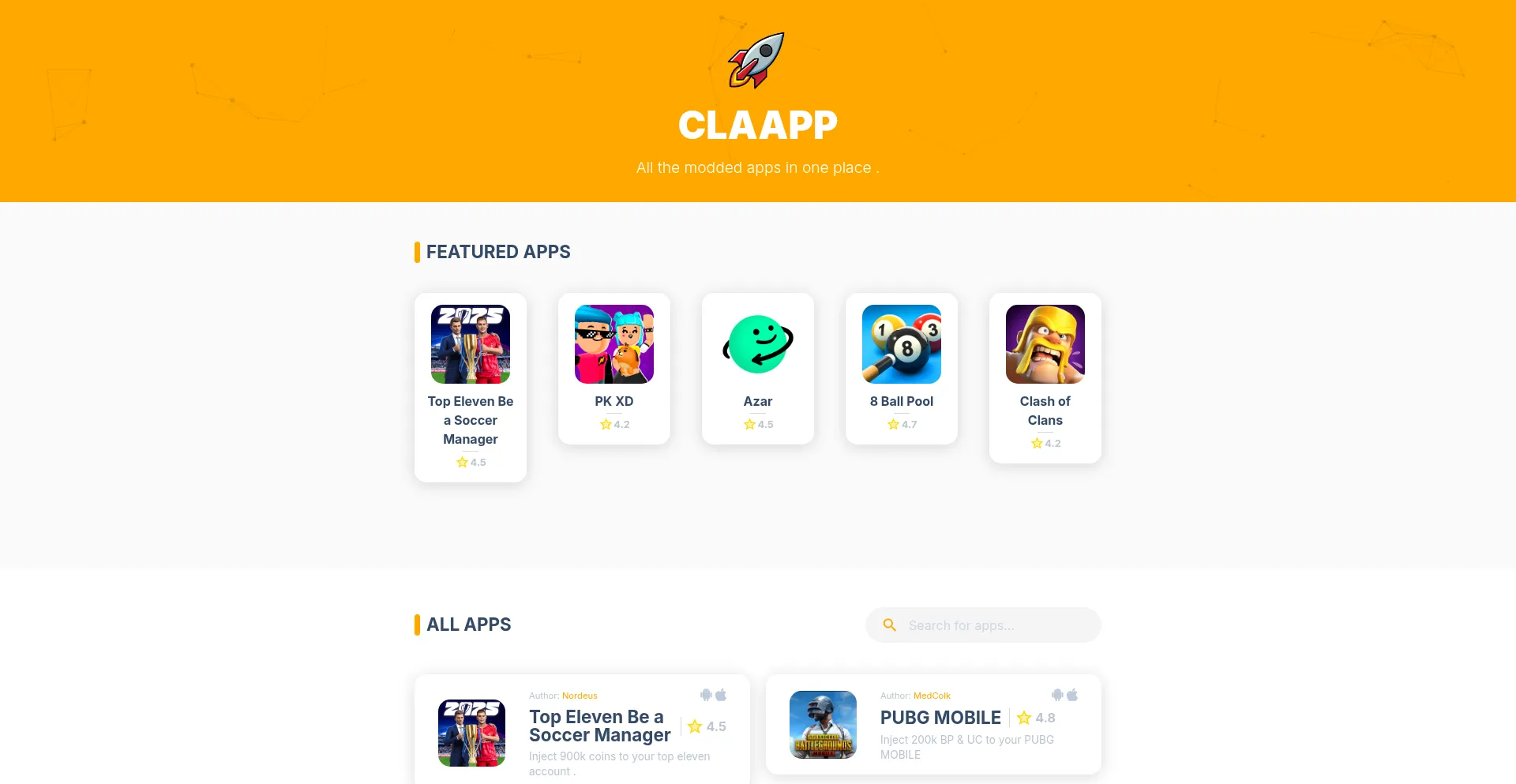 Website screenshot of Claapp.us