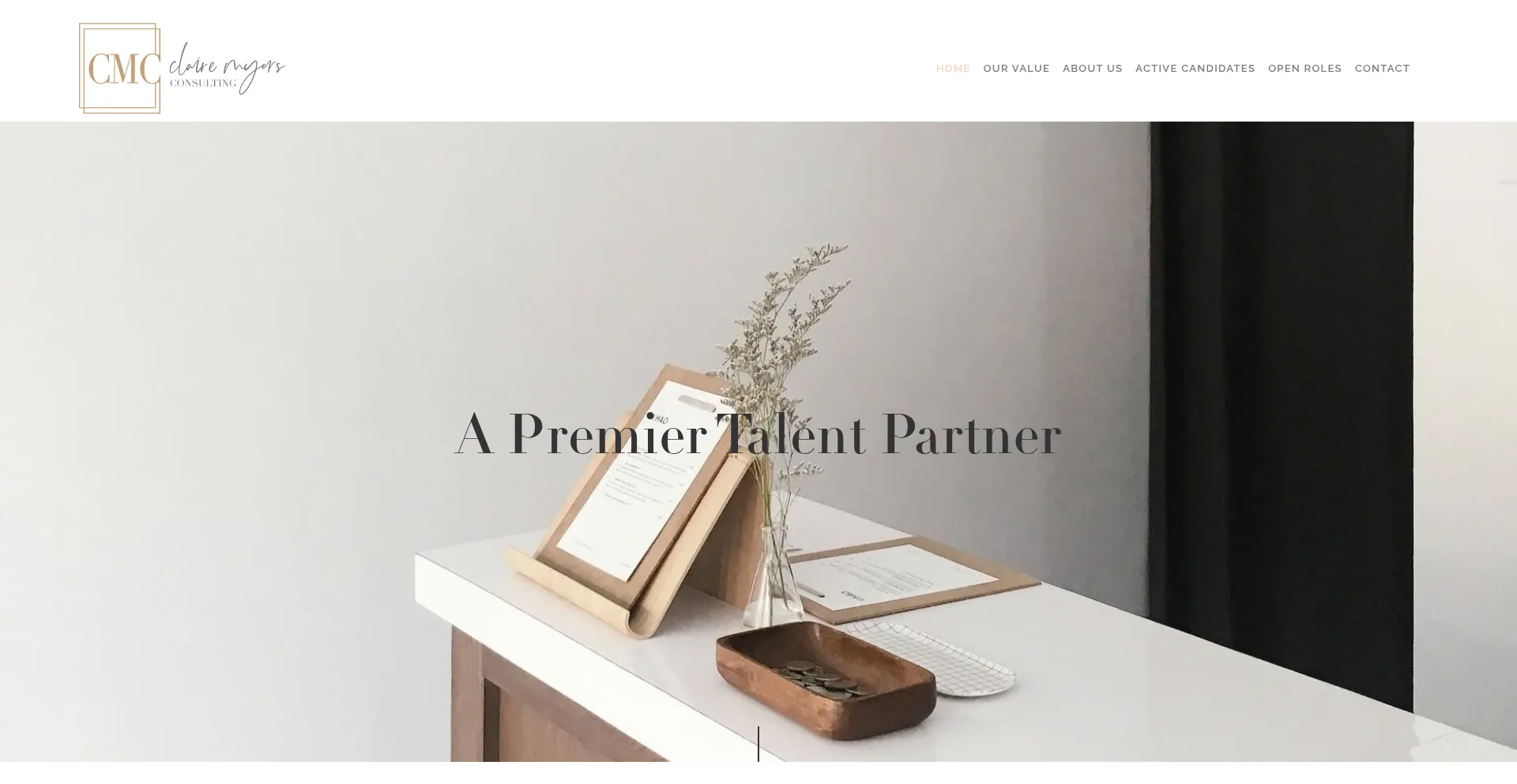 Website screenshot of Clairemyersconsulting.com