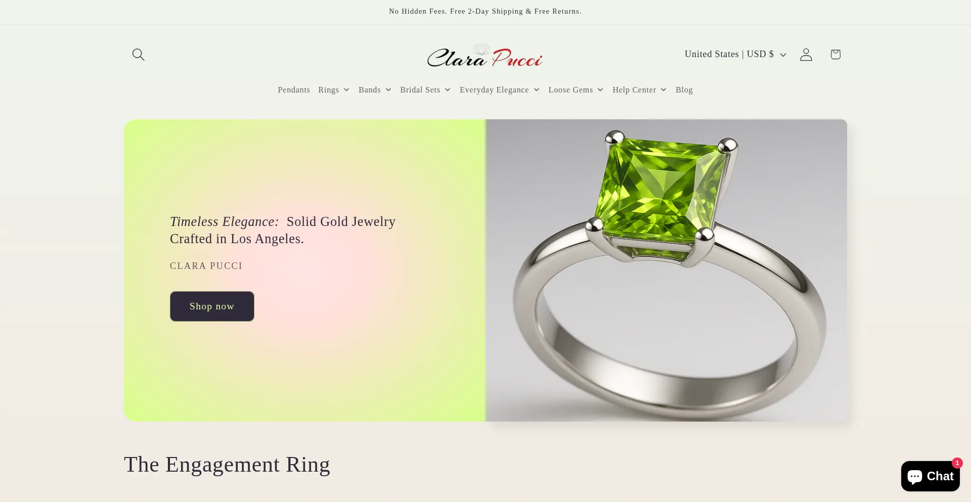 Website screenshot of Clarapucci.com