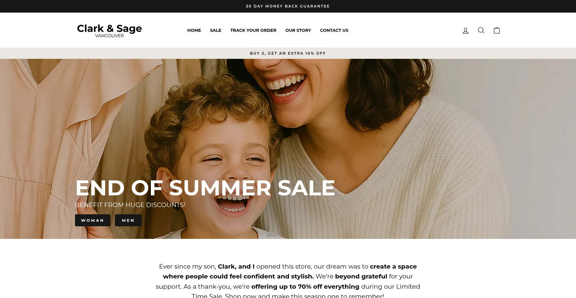 Website screenshot of Clarkandsage.com