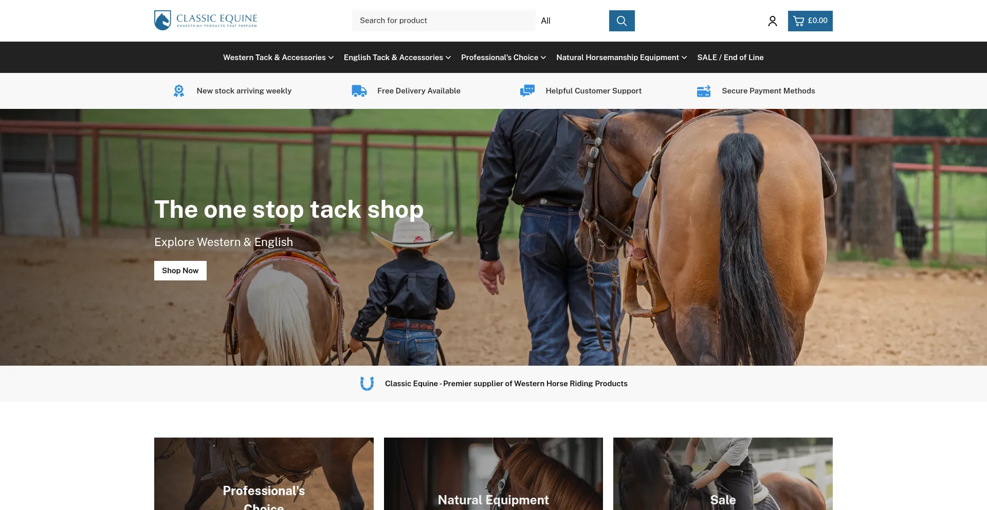 Website screenshot of Classicequine.co.uk