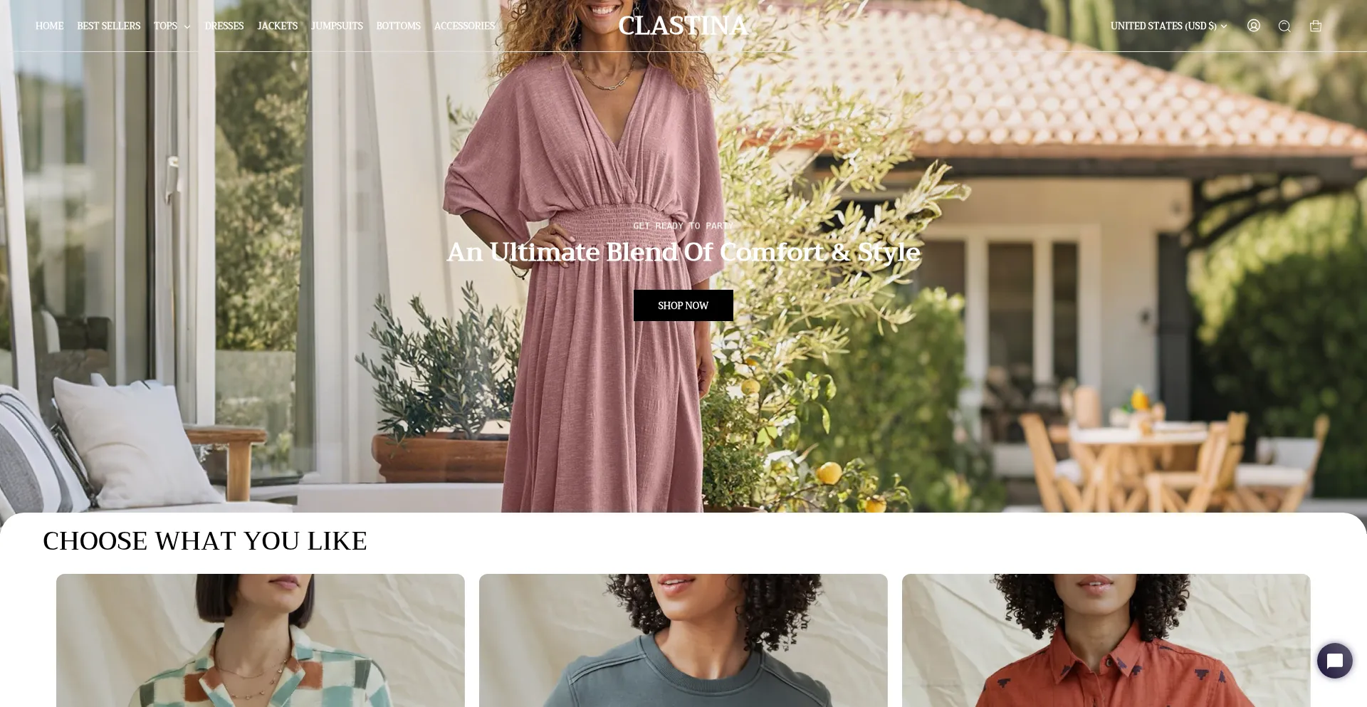 Website screenshot of Clastina.com