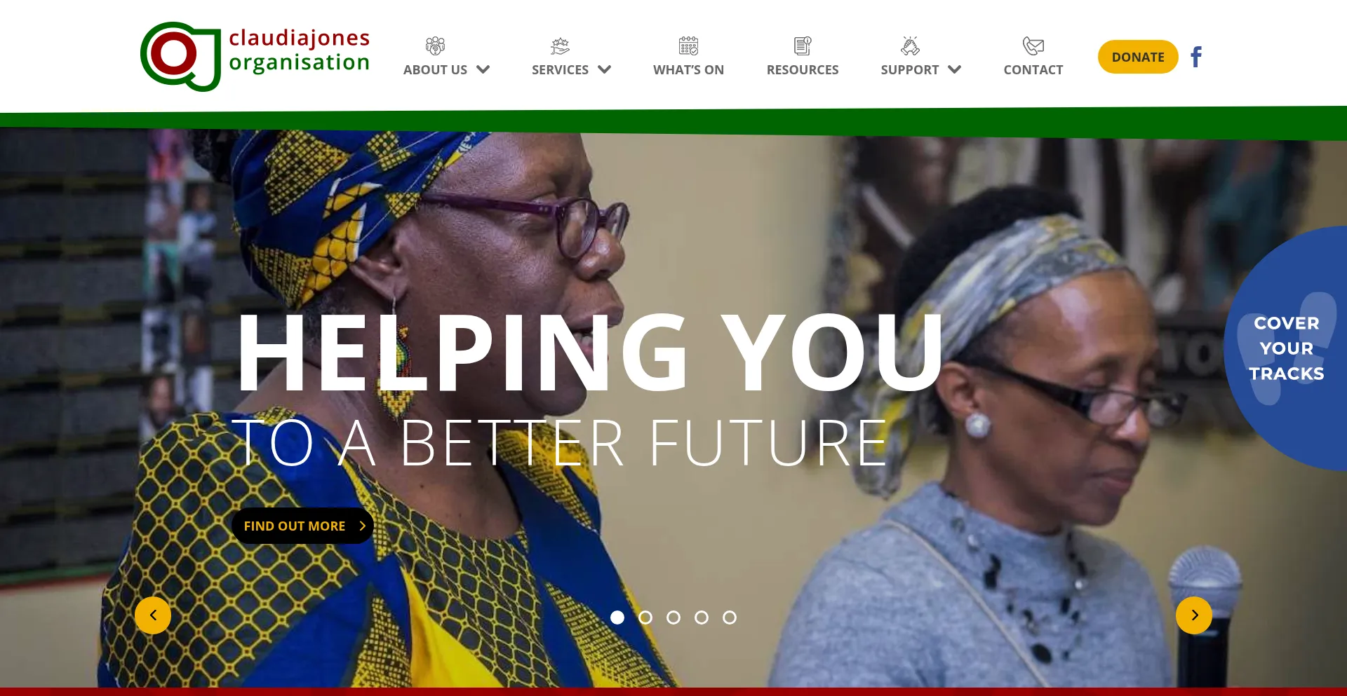 Website screenshot of Claudiajones.org