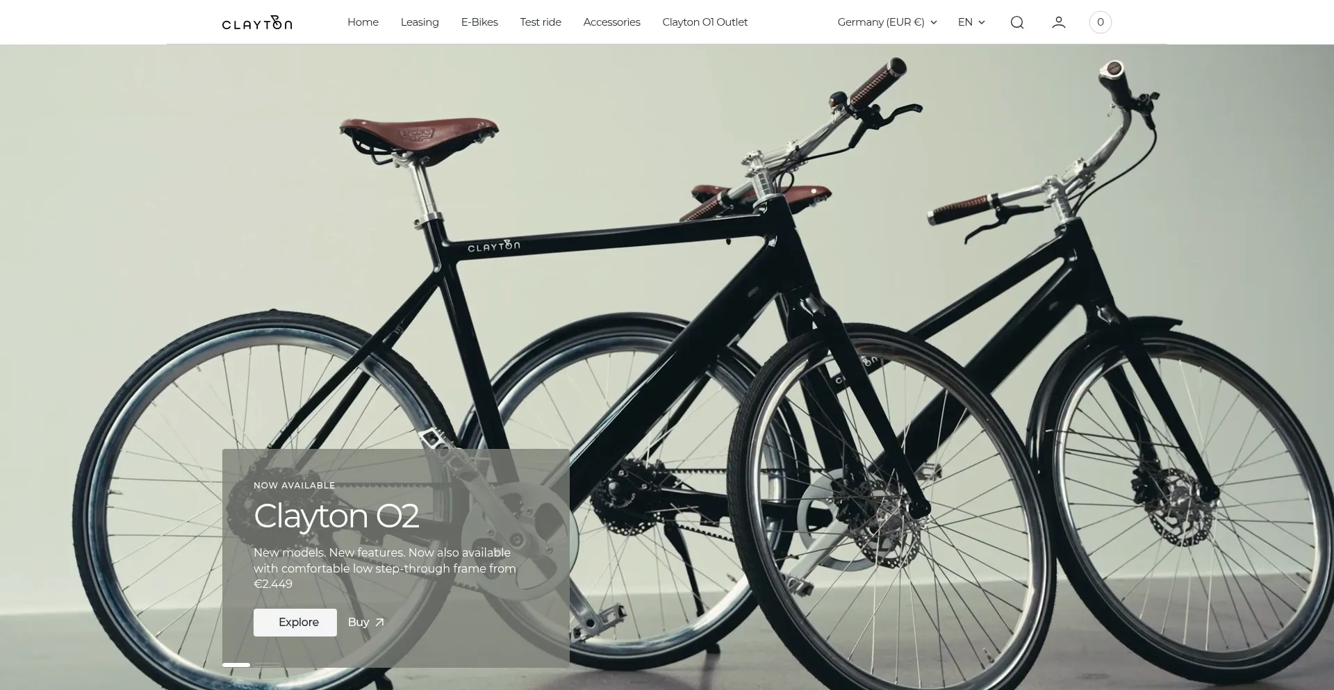 Website screenshot of Clayton-bikes.com