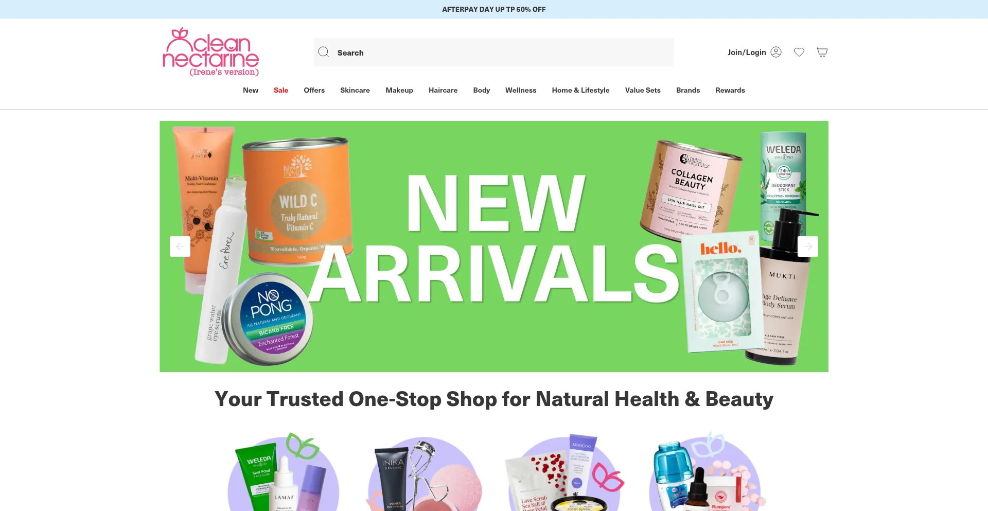 Website screenshot of Cleannectarine.com.au