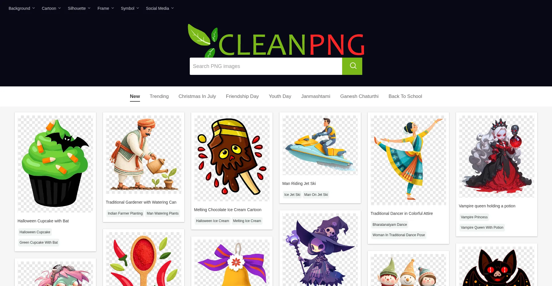 Website screenshot of Cleanpng.com