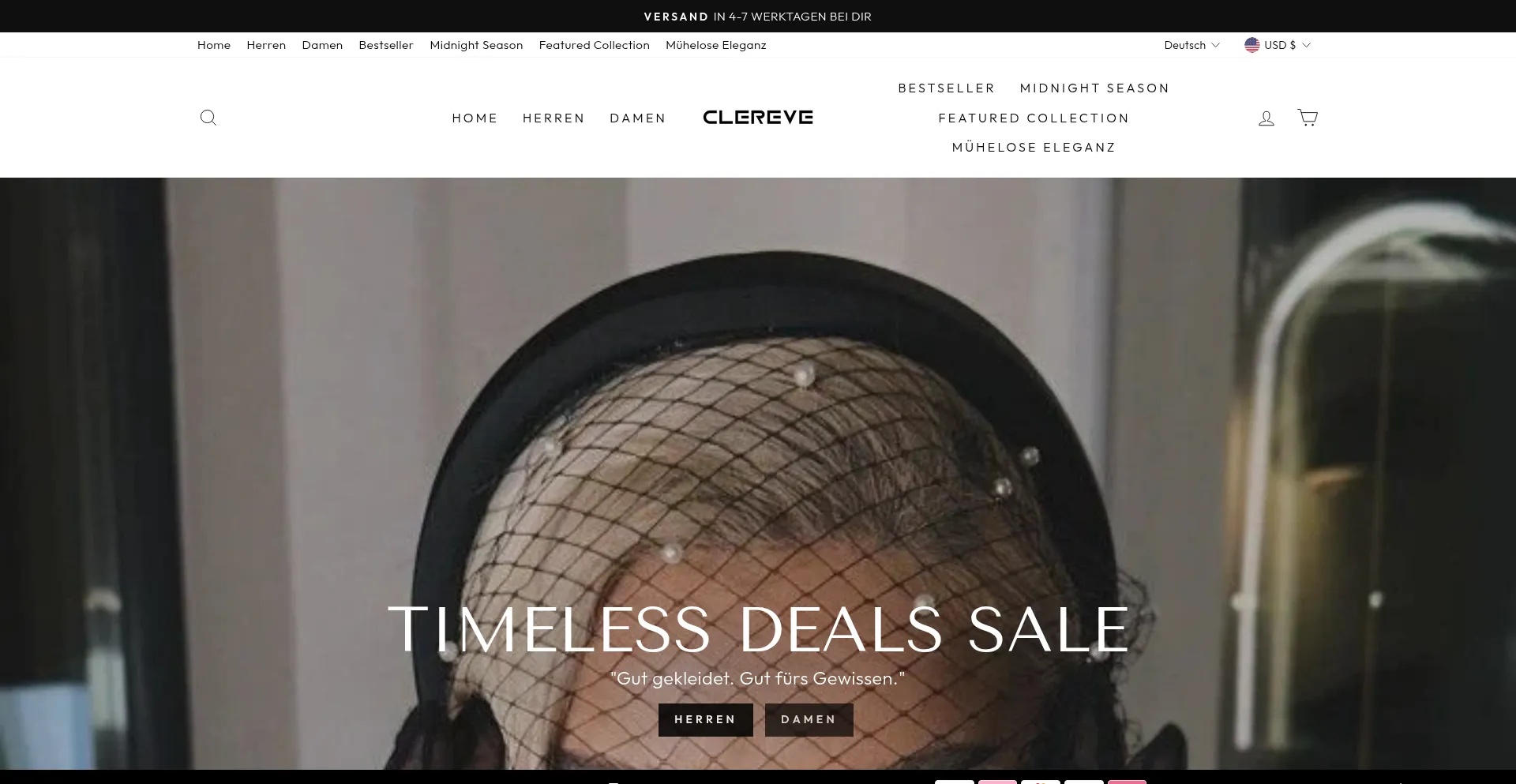 Website screenshot of Clereve.de