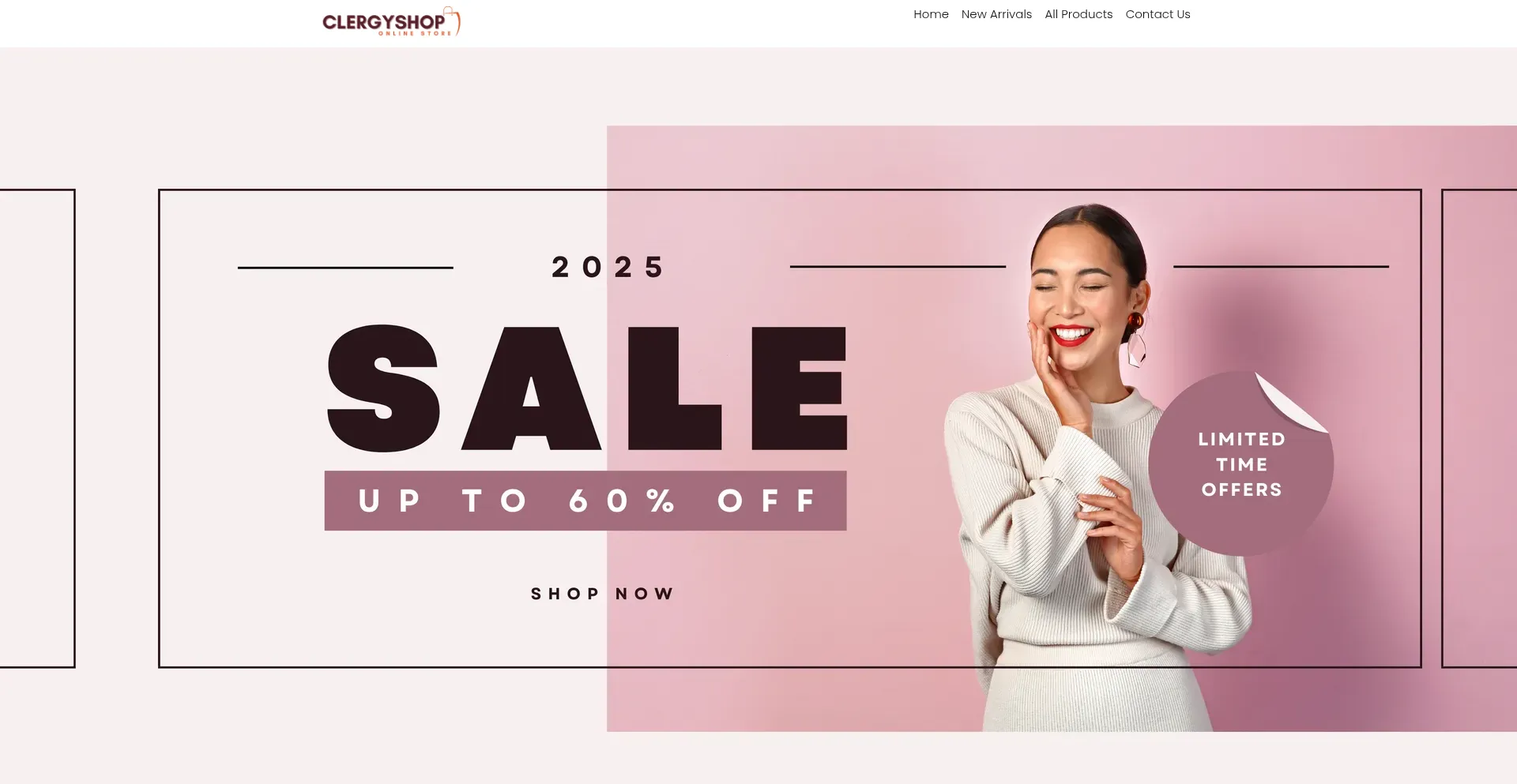 Website screenshot of Clergyshop.com